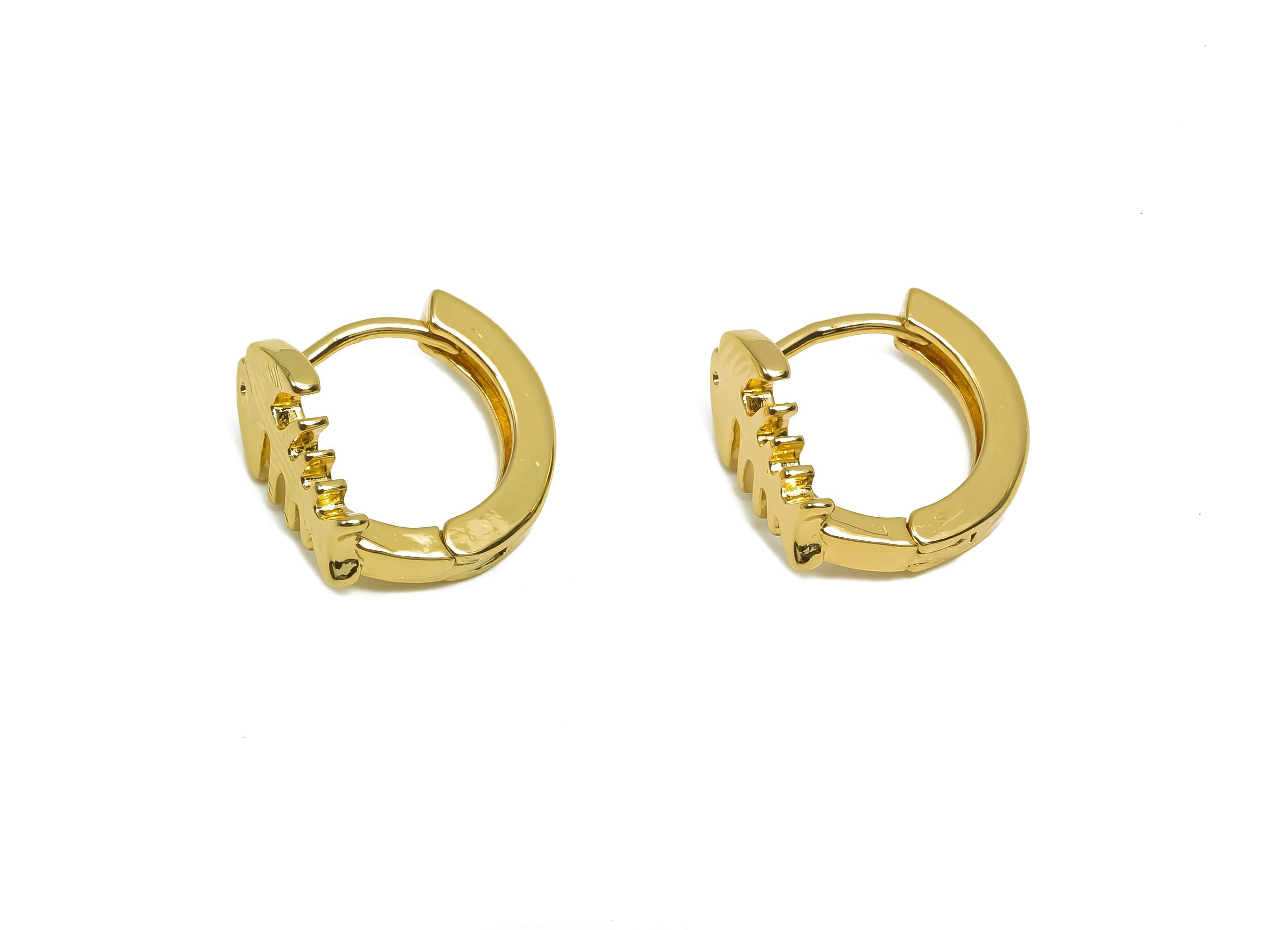 Brass Hoop Earring - Jewelry For Women - Brass Fish Huggie Hoop Earring - Party Day - 18K Real Gold Plating - 11.8x11.03x6.6mm - RGP8376 - DOMEDBAZAAR