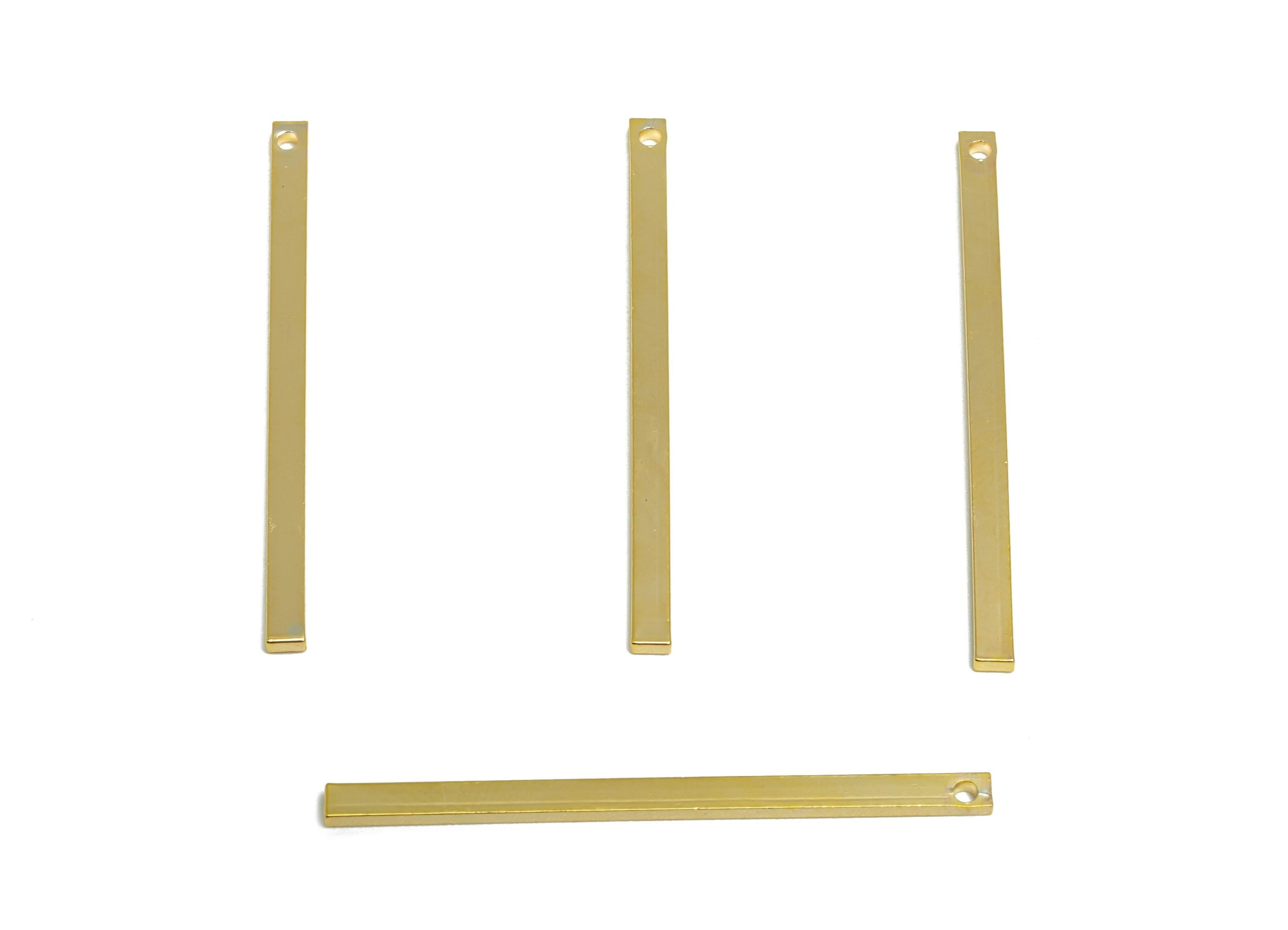 2*1*35mm Rectangle Earring Charm - Brass Minimalist Gold Slim Bar Pendant - Necklace Charm - Gold Jewelry - 18K Real Gold Plated - RGP10152 - DOMEDBAZAAR