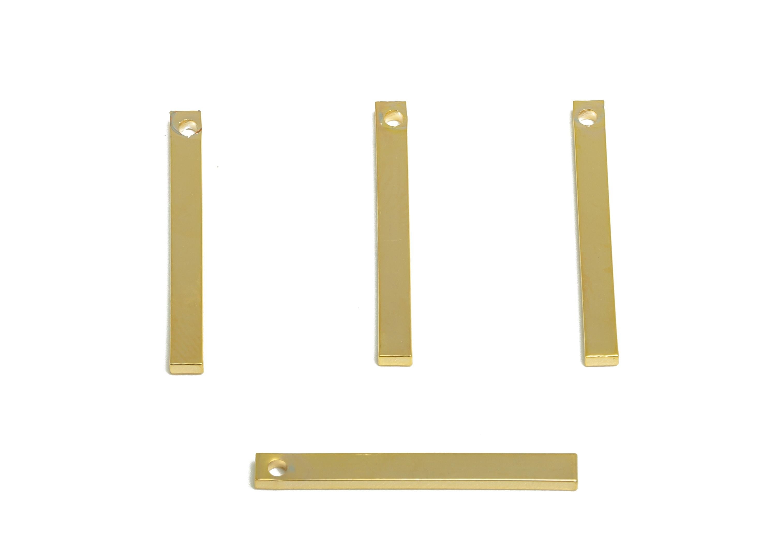 2*1*20mm Rectangle Earring Charm - Brass Minimalist Gold Slim Bar Pendant - Necklace Charm - Gold Jewelry - 18K Real Gold Plated - RGP10147 - DOMEDBAZAAR