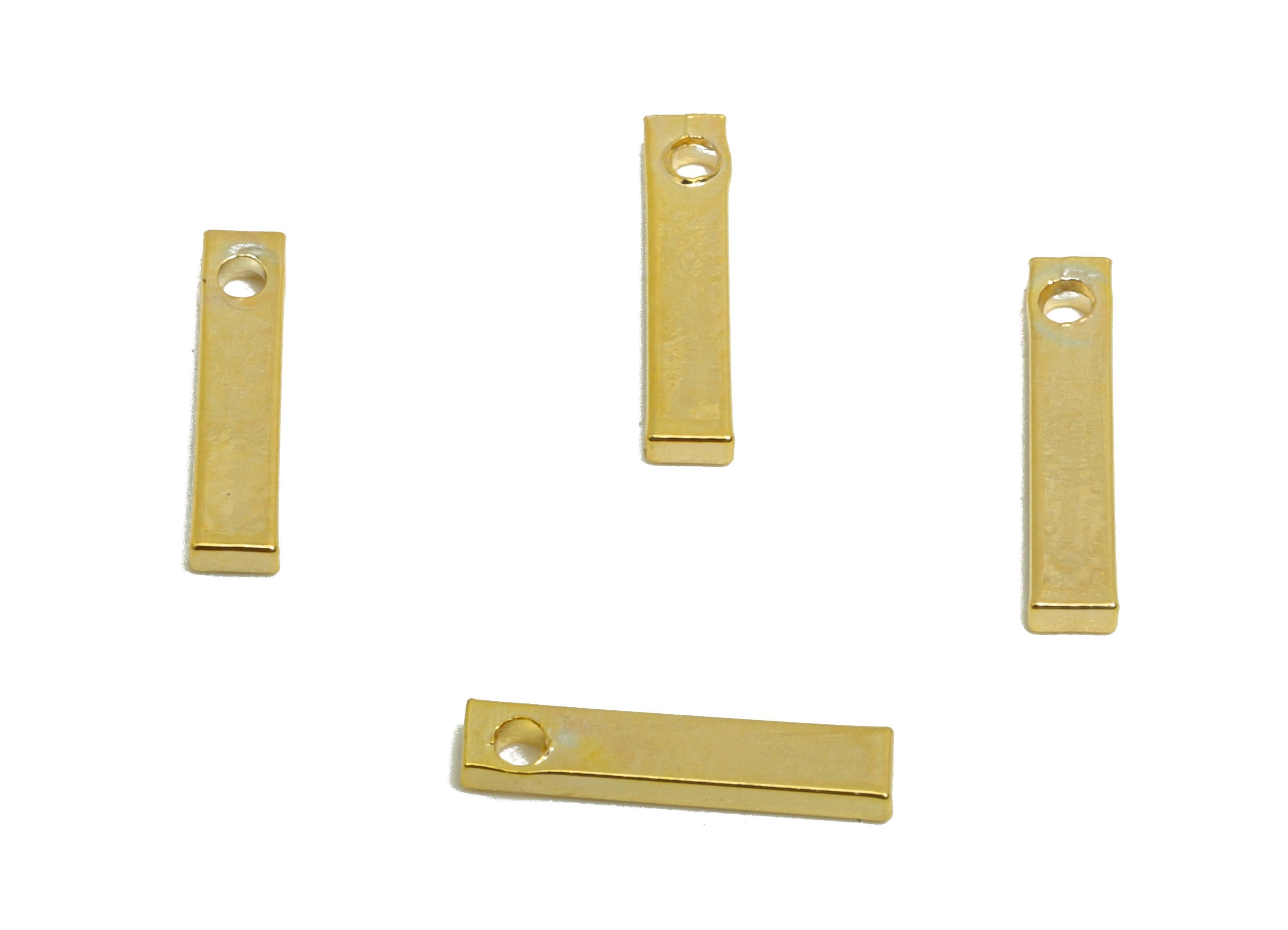 2*1*20mm Rectangle Earring Charm - Brass Minimalist Gold Slim Bar Pendant - Necklace Charm - Gold Jewelry - 18K Real Gold Plated - RGP10145 - DOMEDBAZAAR