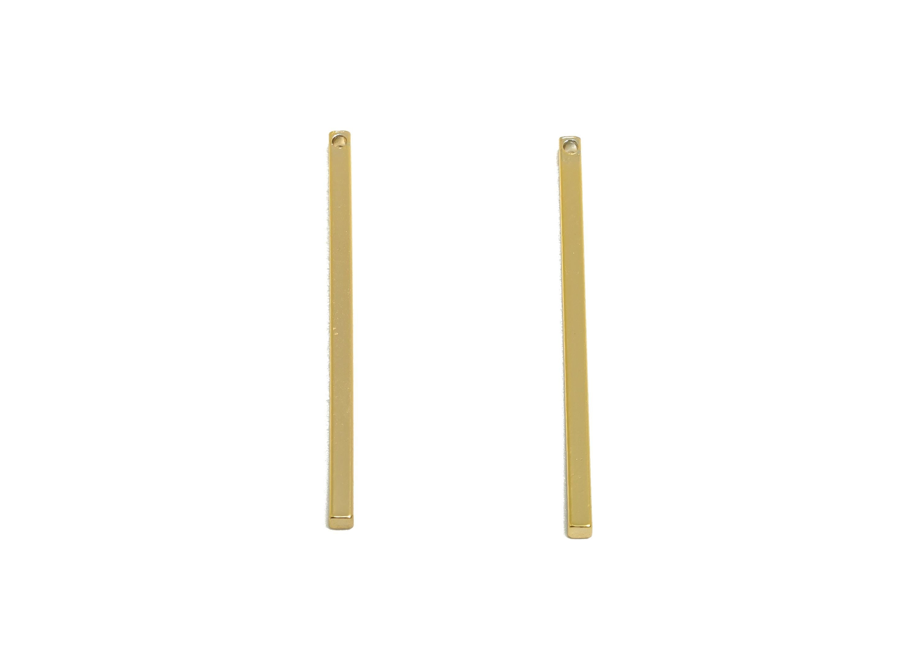 1.5*30mm Rectangle Earring Charm - Brass Minimalist Gold Slim Bar Pendant - Necklace Charm - Gold Jewelry - 18K Real Gold Plated - RGP10157 - DOMEDBAZAAR