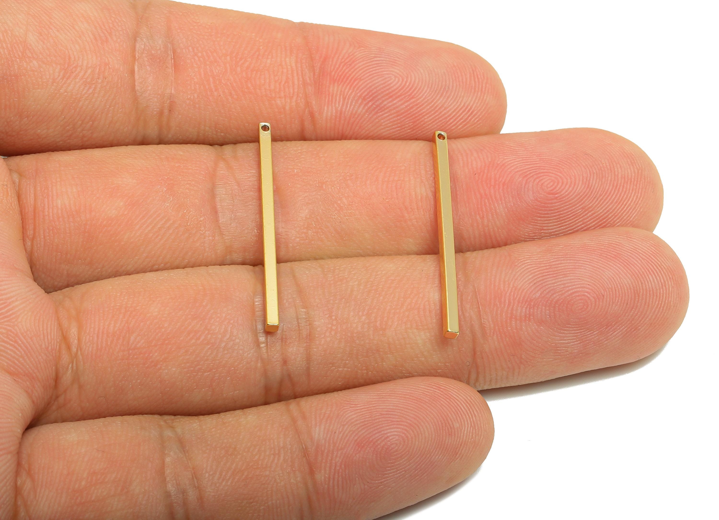 1.5*30mm Rectangle Earring Charm - Brass Minimalist Gold Slim Bar Pendant - Necklace Charm - Gold Jewelry - 18K Real Gold Plated - RGP10157 - DOMEDBAZAAR