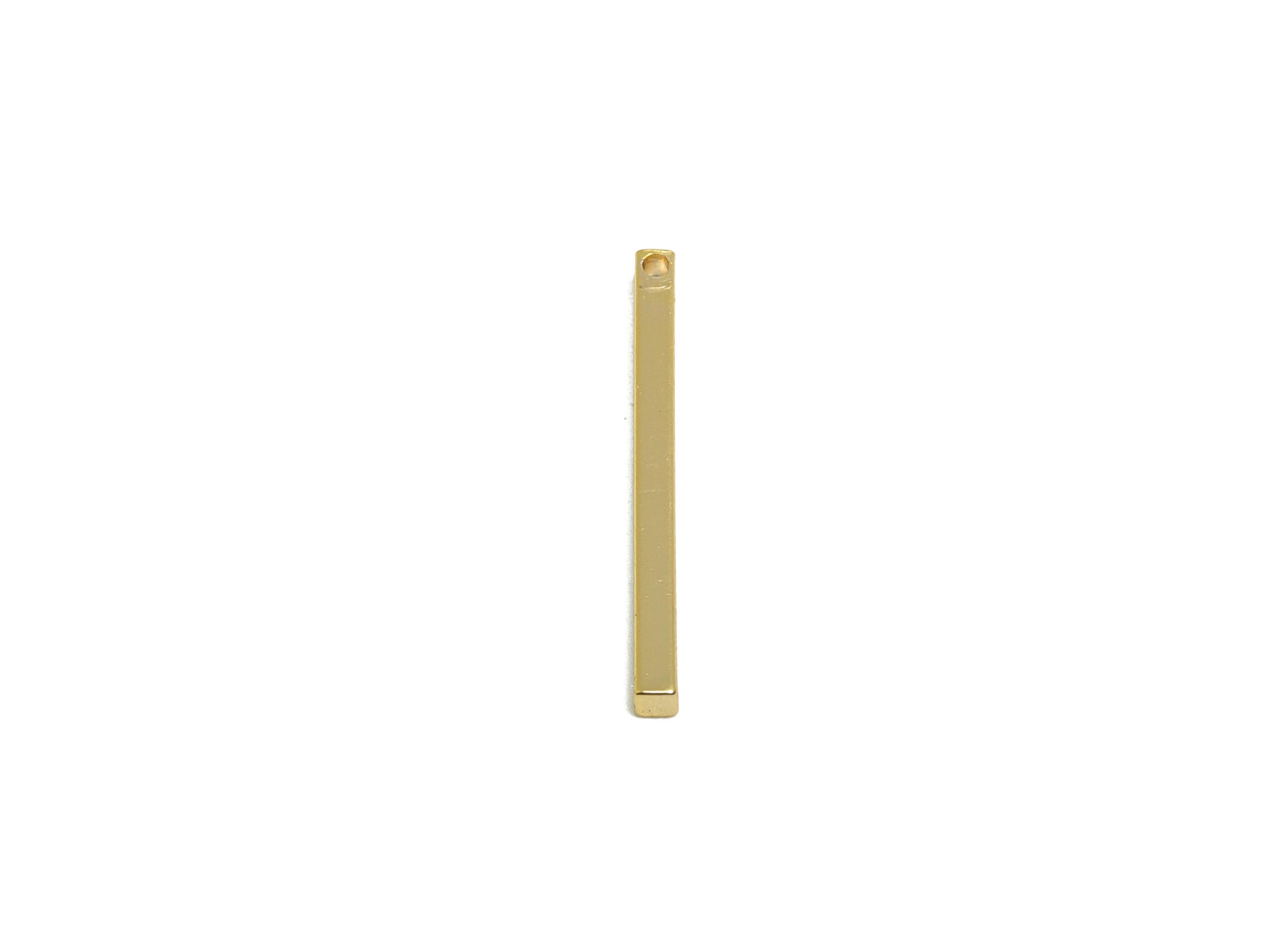 2*1*15mm Rectangle Earring Charm - Brass Minimalist Gold Slim Bar Pendant - Necklace Charm - Gold Jewelry - 18K Real Gold Plated - RGP10155 - DOMEDBAZAAR