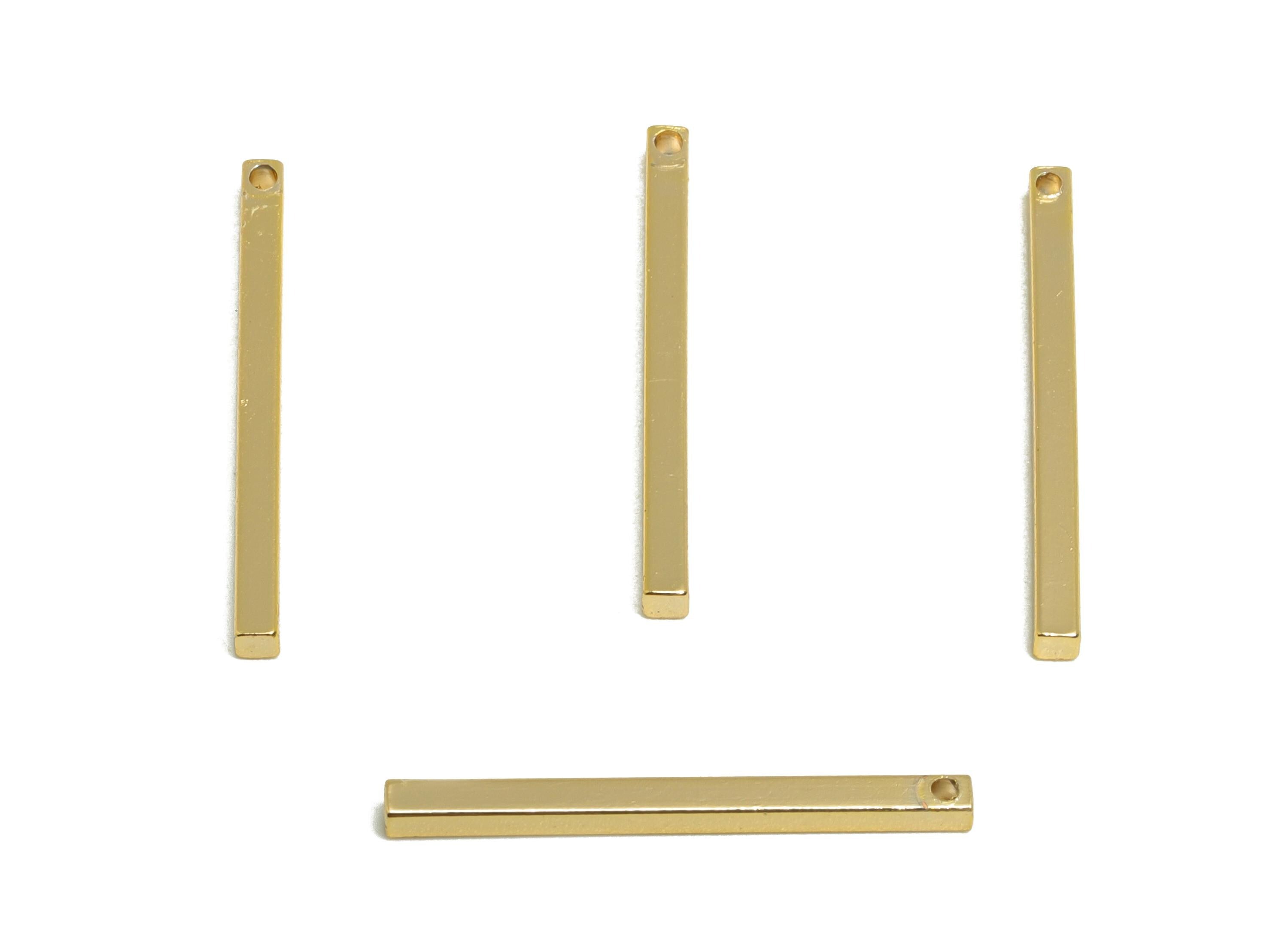 2*1*15mm Rectangle Earring Charm - Brass Minimalist Gold Slim Bar Pendant - Necklace Charm - Gold Jewelry - 18K Real Gold Plated - RGP10155 - DOMEDBAZAAR