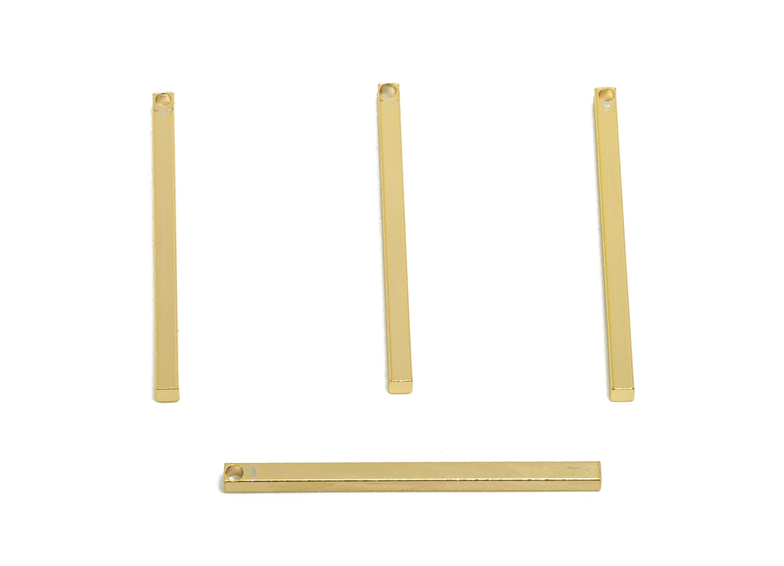 1.5*25mm Rectangle Earring Charm - Brass Minimalist Gold Slim Bar Pendant - Necklace Charm - Gold Jewelry - 18K Real Gold Plated - RGP10156 - DOMEDBAZAAR