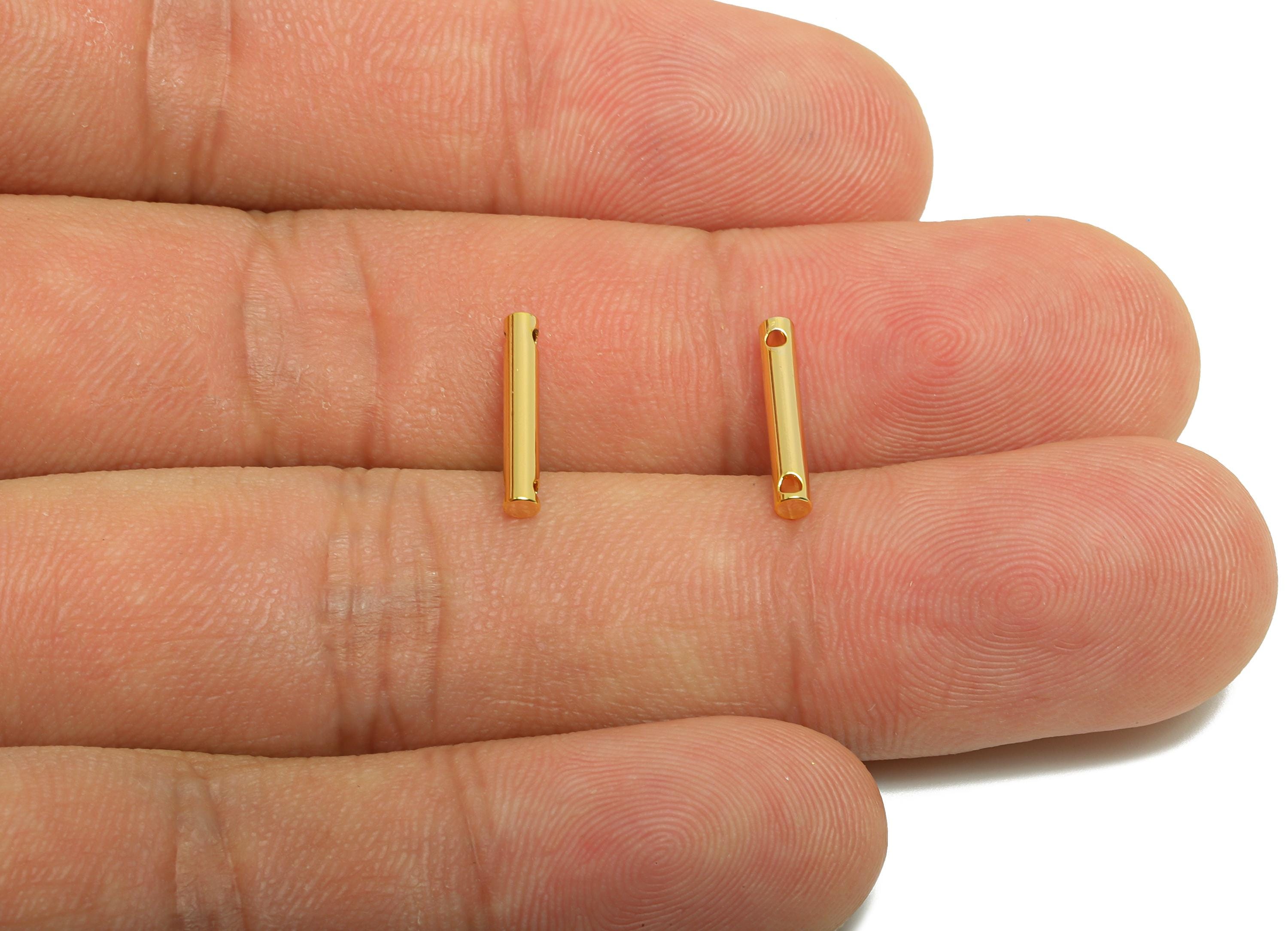2.0*13mm Gold Bar Earring Connector - Brass Minimalist Bar Pendant - Vertical Stick Design - Gold Jewelry - 18K Real Gold Plated - RGP10165 - DOMEDBAZAAR