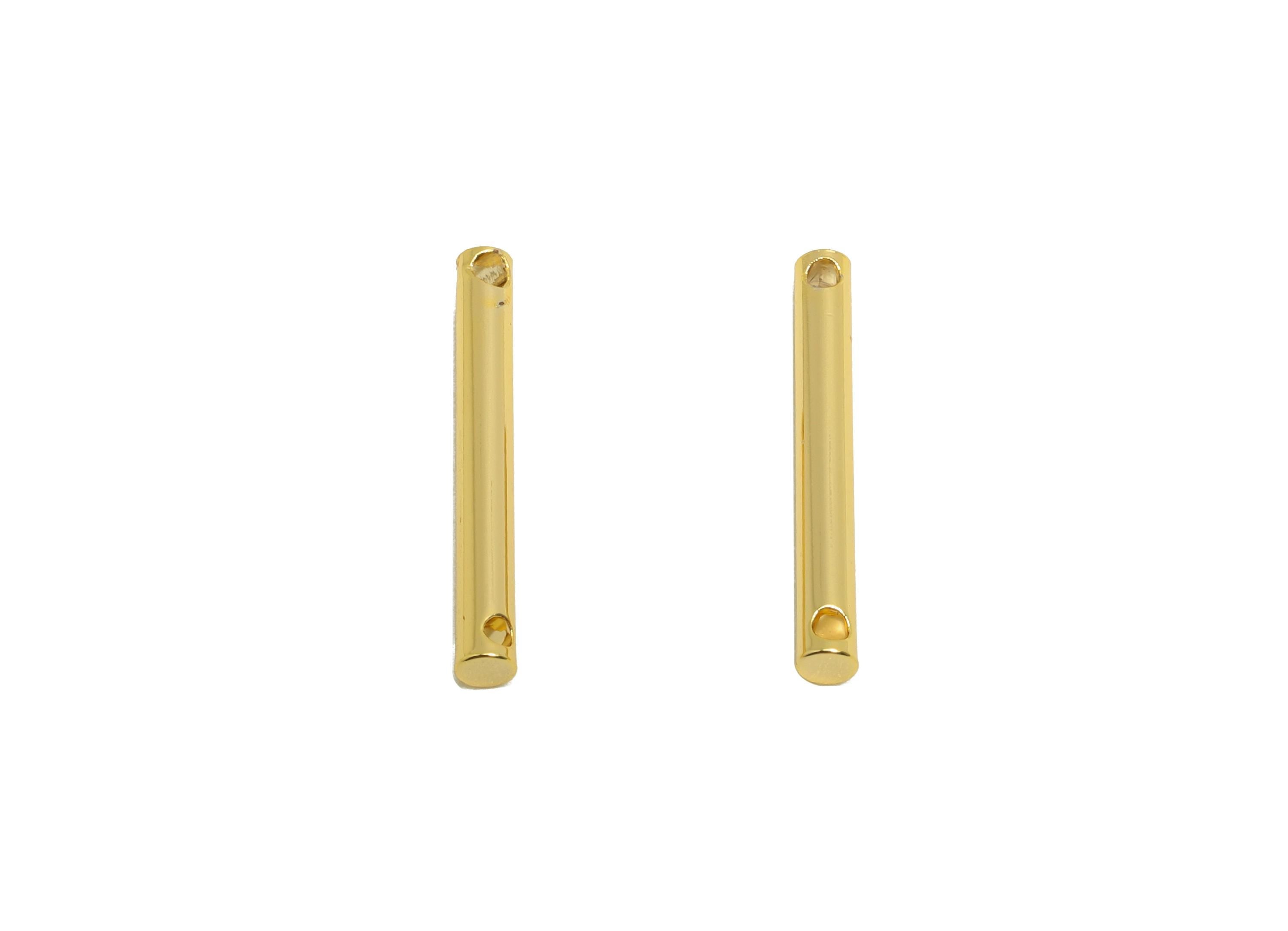 2.0*17mm Gold Bar Earring Connector - Brass Minimalist Bar Pendant - Vertical Stick Design - Gold Jewelry - 18K Real Gold Plated - RGP10166 - DOMEDBAZAAR