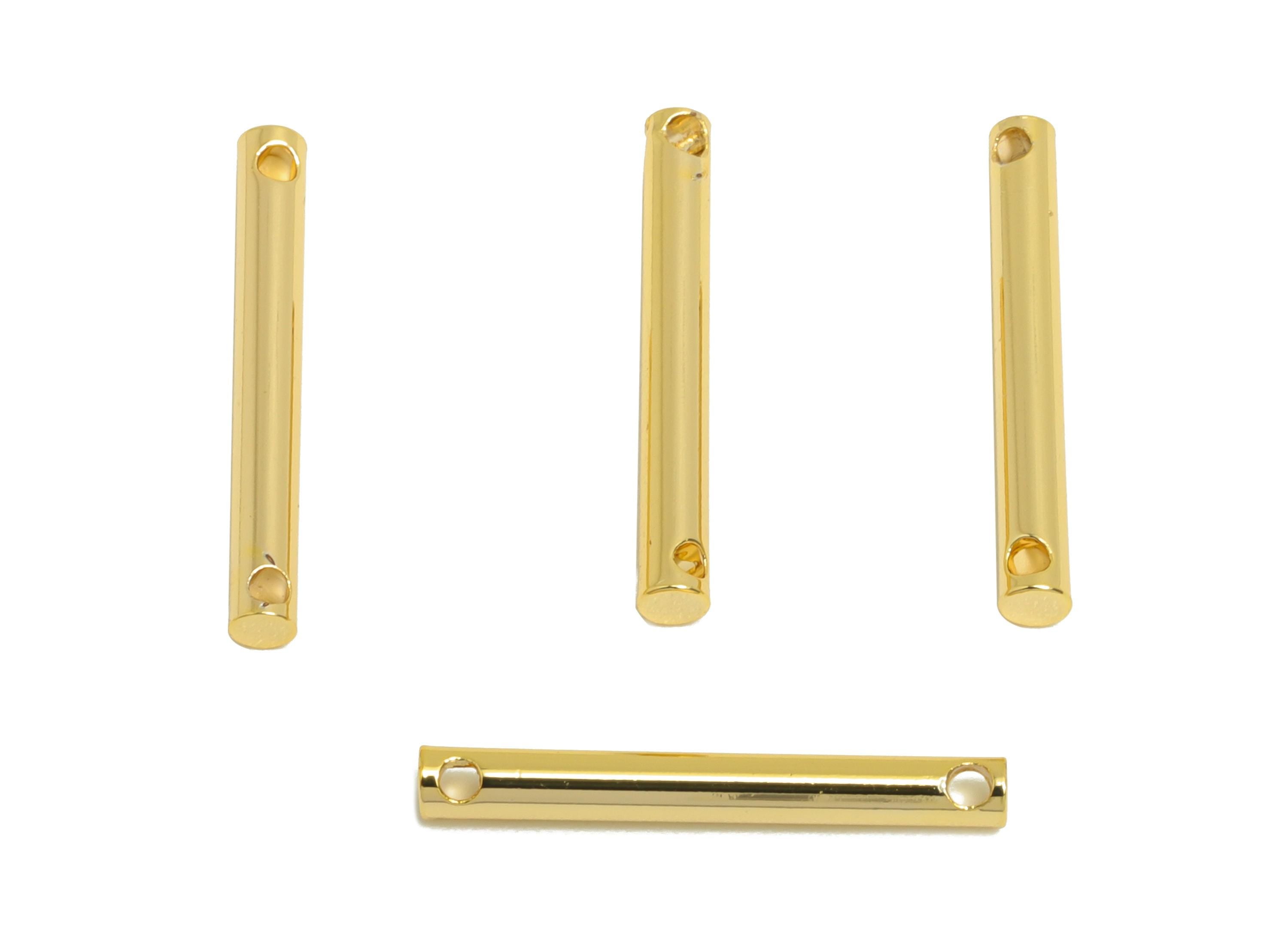 2.0*17mm Gold Bar Earring Connector - Brass Minimalist Bar Pendant - Vertical Stick Design - Gold Jewelry - 18K Real Gold Plated - RGP10166 - DOMEDBAZAAR
