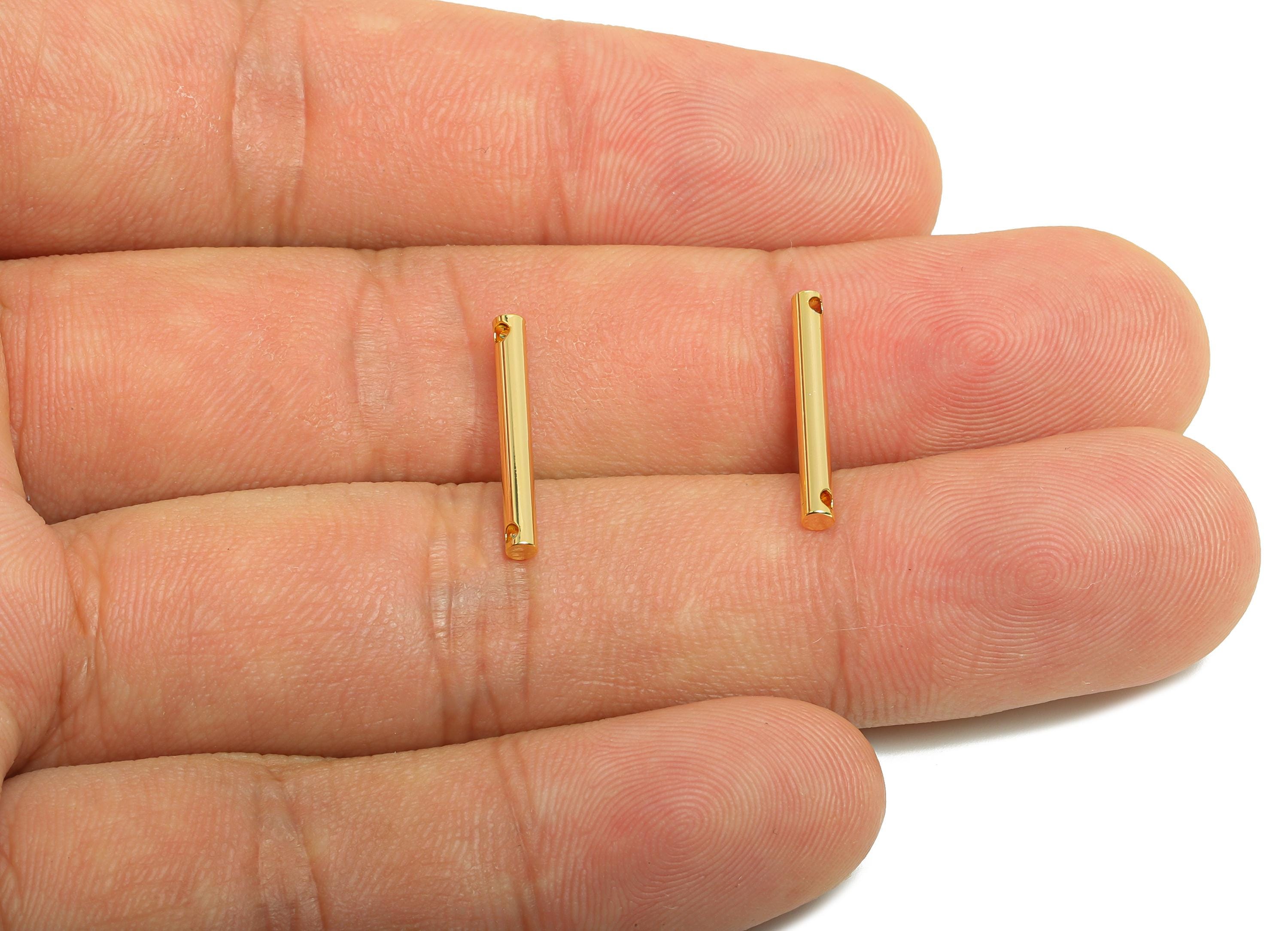 2.0*17mm Gold Bar Earring Connector - Brass Minimalist Bar Pendant - Vertical Stick Design - Gold Jewelry - 18K Real Gold Plated - RGP10166 - DOMEDBAZAAR