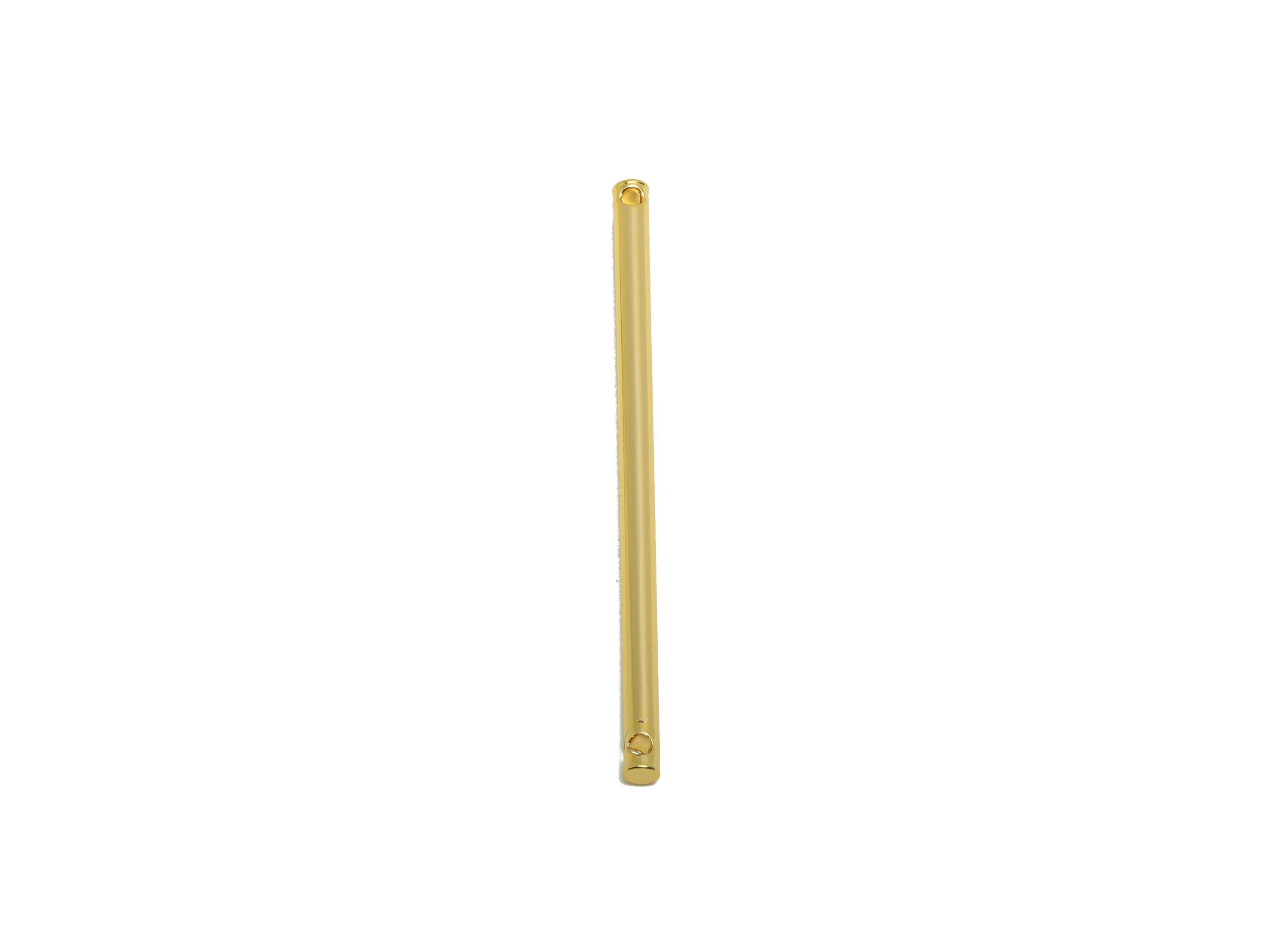 2.0*40mm Gold Bar Earring Connector - Brass Minimalist Bar Pendant - Vertical Stick Design - Gold Jewelry - 18K Real Gold Plated - RGP10171 - DOMEDBAZAAR