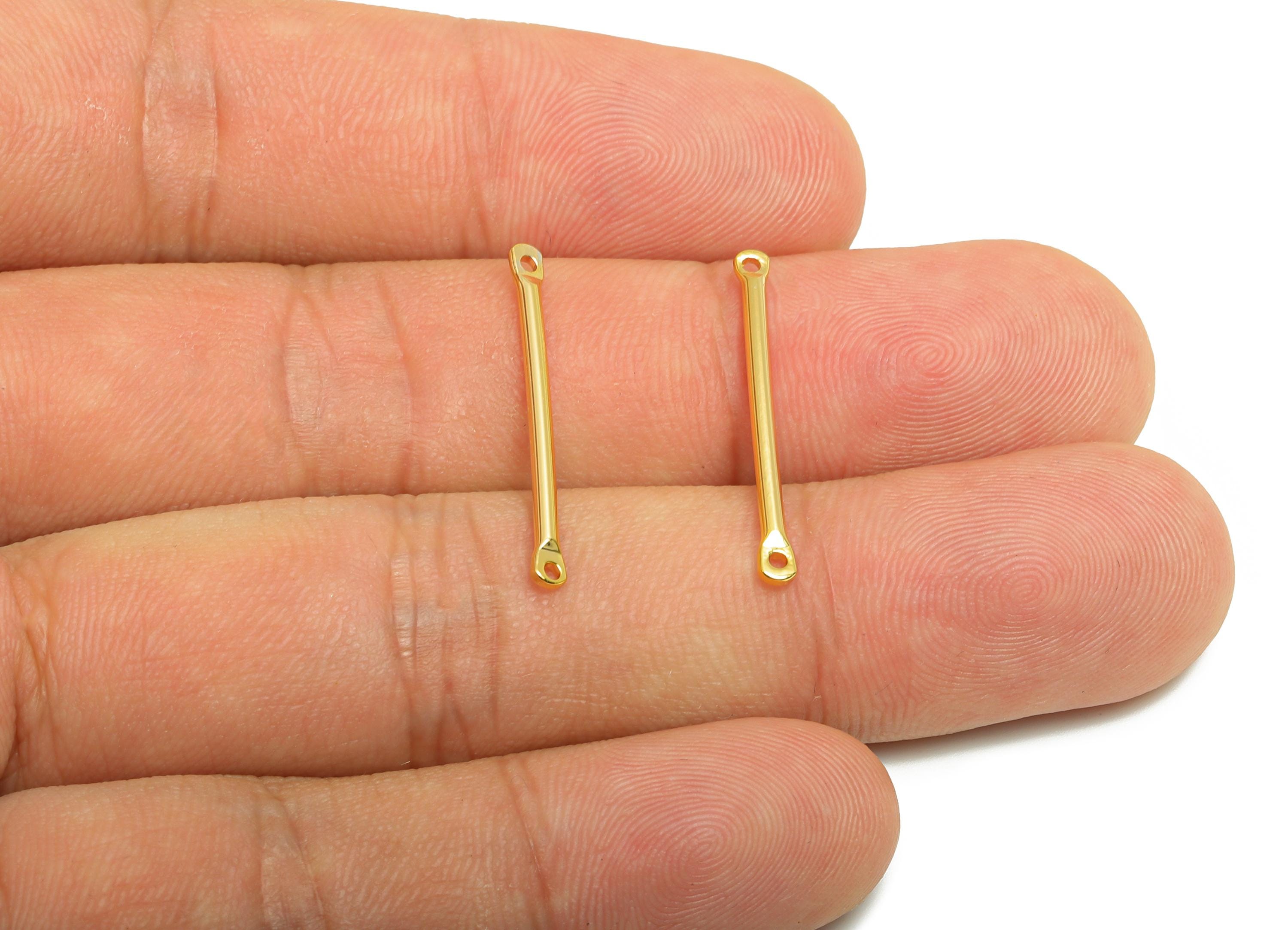 1.5*25mm Gold Bar Earring Connector - Brass Metal Link Component - Vertical Stick Design - Gold Jewelry - 18K Real Gold Plated - RGP10186 - DOMEDBAZAAR