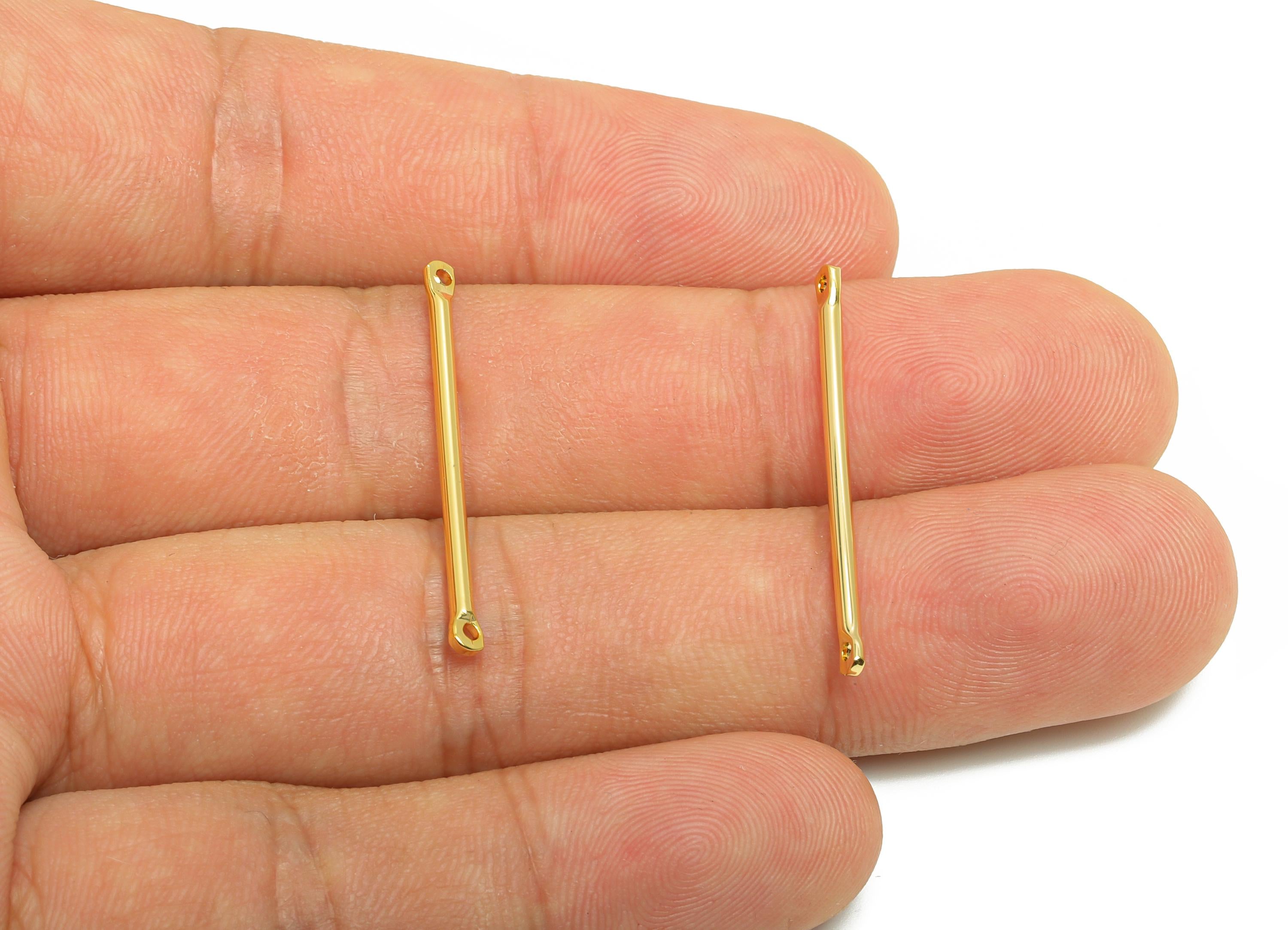 1.5*30mm Gold Bar Earring Connector - Brass Metal Link Component - Vertical Stick Design - Gold Jewelry - 18K Real Gold Plated - RGP10185 - DOMEDBAZAAR