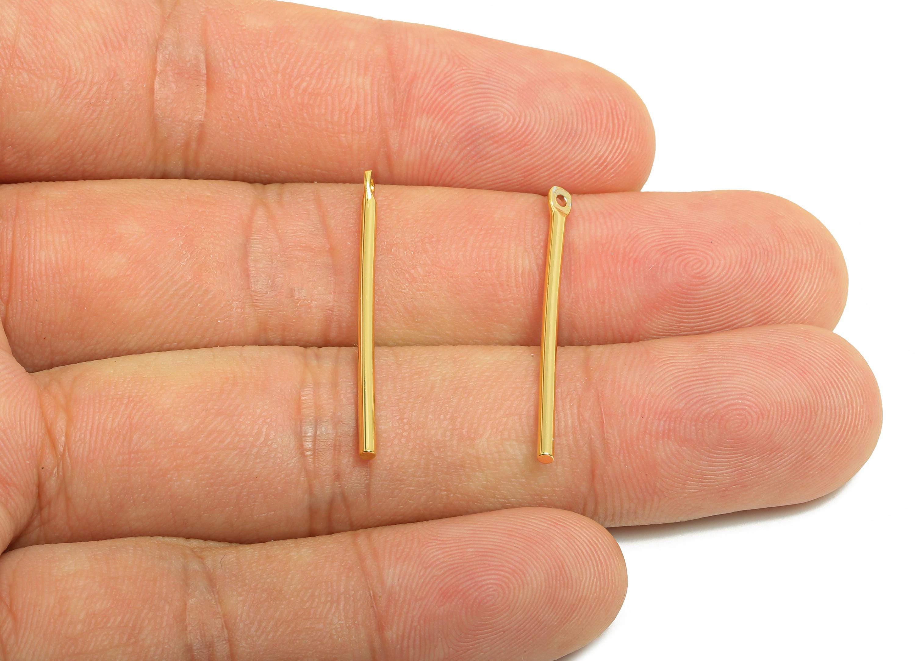 1.5*30mm Gold Bar Earring Charm - Brass Stick Charm For DIY Craft Jewelry - Gold Jewelry  Making Tools - 18K Real Gold Plating - RGP10203 - DOMEDBAZAAR