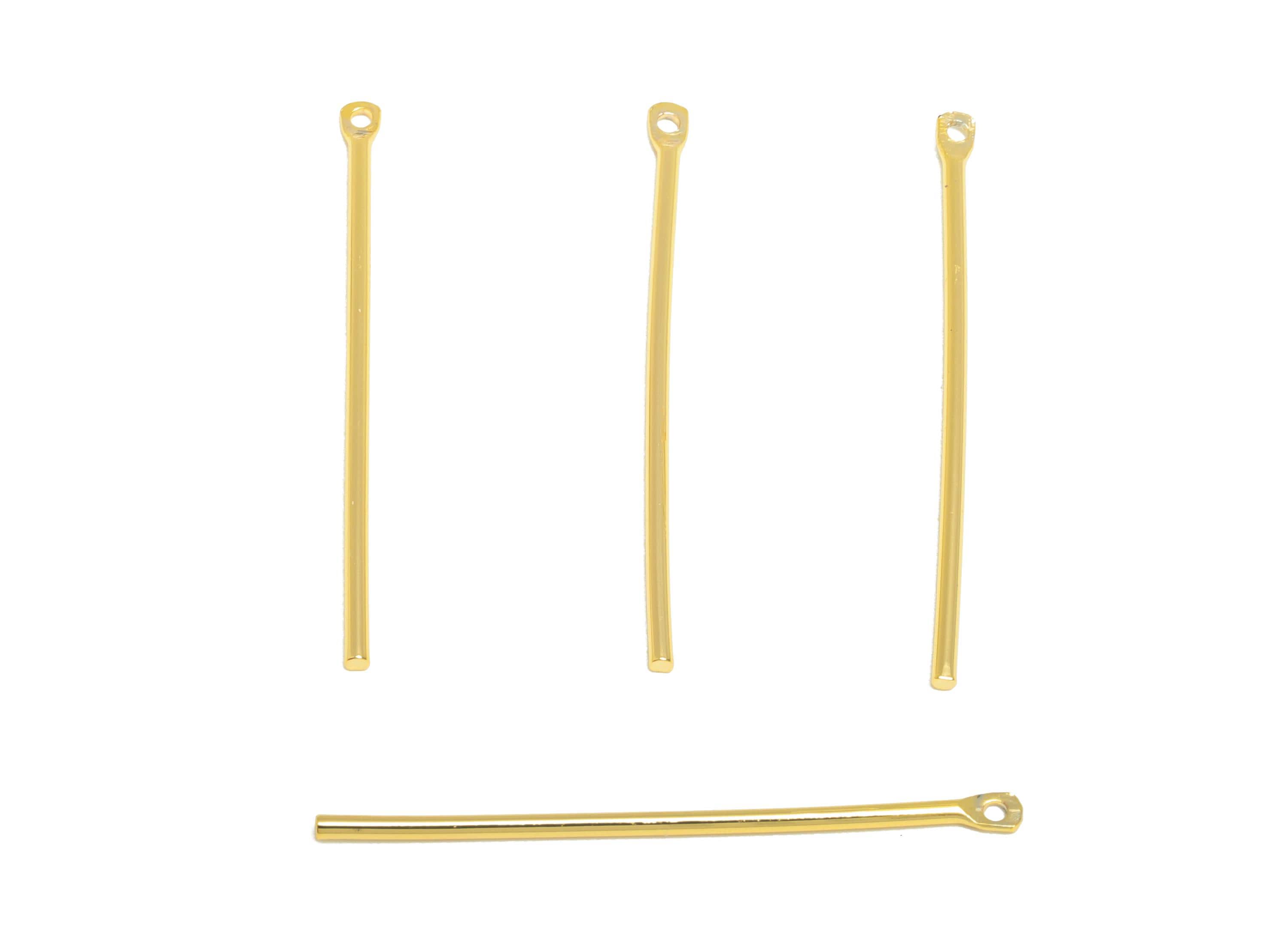 1.2*35mm Gold Bar Earring Charm - Brass Stick Charm For DIY Craft Jewelry - Gold Jewelry  Making Tools - 18K Real Gold Plating - RGP10206 - DOMEDBAZAAR