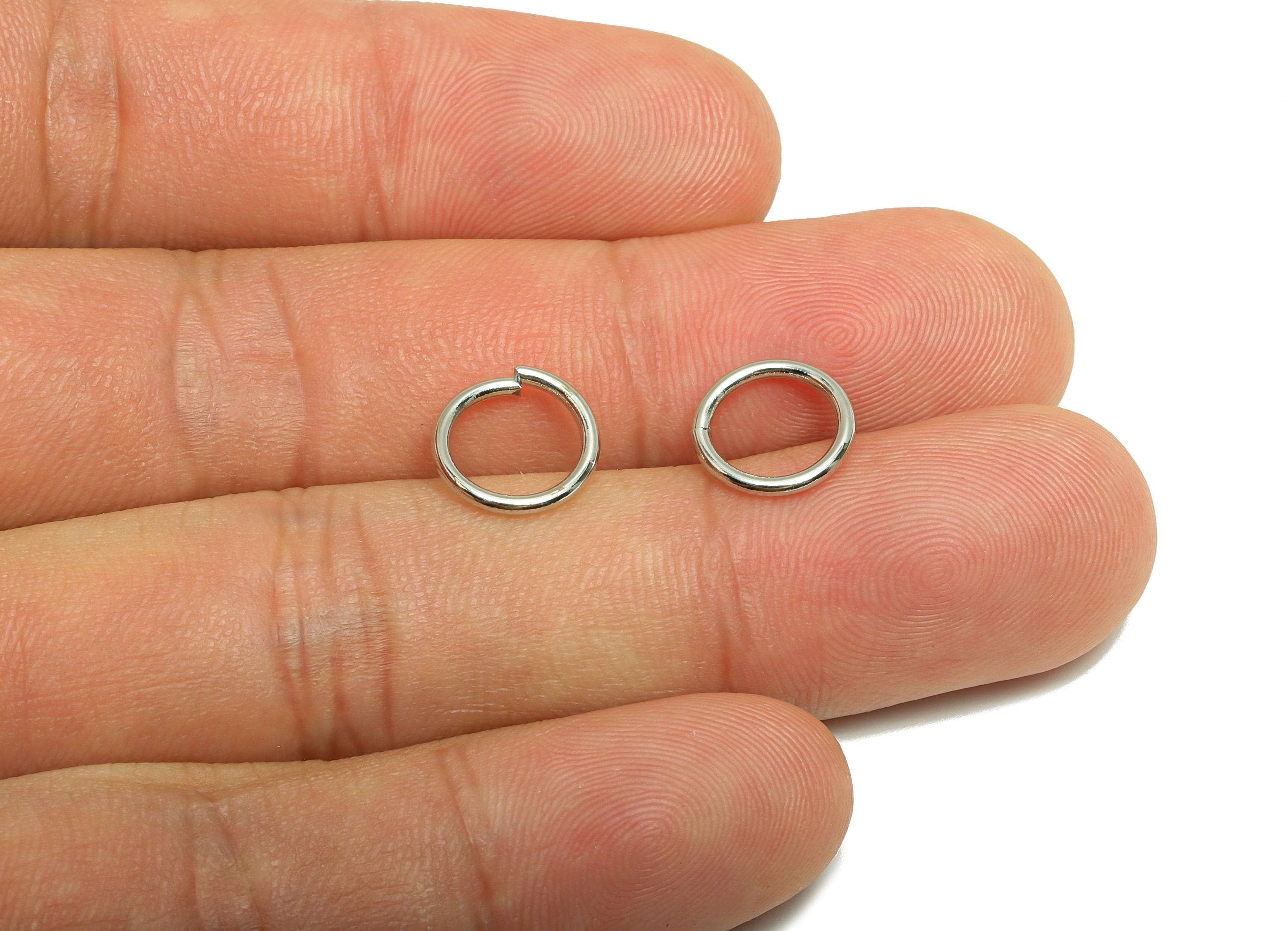 10x1.2mm Brass Jump Rings Charm - Brass Jump Rings Connector - Jump Ring For Jewelry Making - 18k Real White Gold Plated - RGP10216-10*1.2 - DOMEDBAZAAR