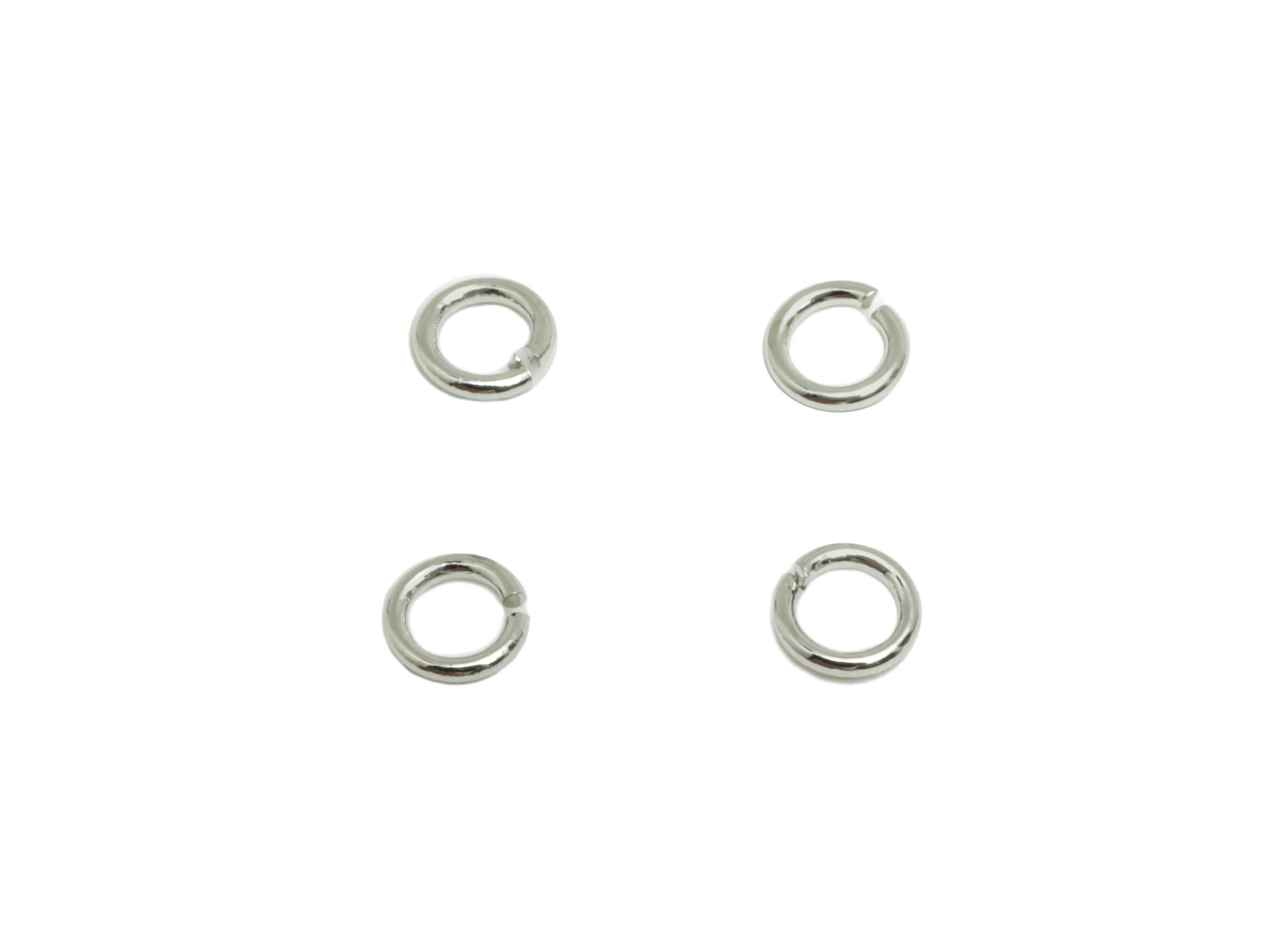 3.5*0.6mm Brass Jump Rings Charm - Brass Jump Rings Connector - Jump Ring For Jewelry Making - 18k Real White Gold Plated - RGP10216-3.5*0.6 - DOMEDBAZAAR