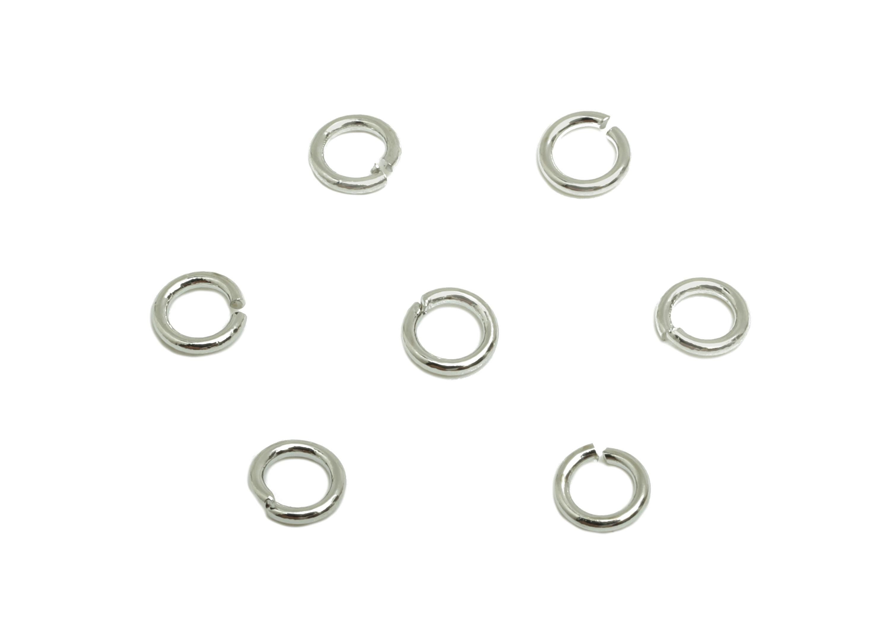 3.5*0.6mm Brass Jump Rings Charm - Brass Jump Rings Connector - Jump Ring For Jewelry Making - 18k Real White Gold Plated - RGP10216-3.5*0.6 - DOMEDBAZAAR