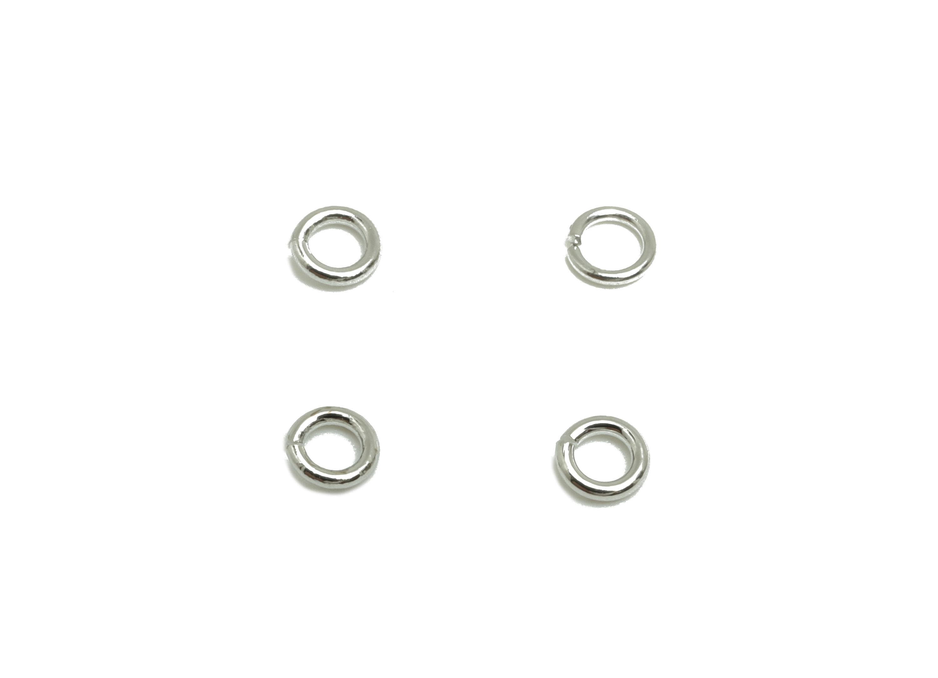 3*0.6mm Brass Jump Rings Charm - Brass Jump Rings Connector - Jump Ring For Jewelry Making - 18k Real White Gold Plated - RGP10216-3*0.6 - DOMEDBAZAAR