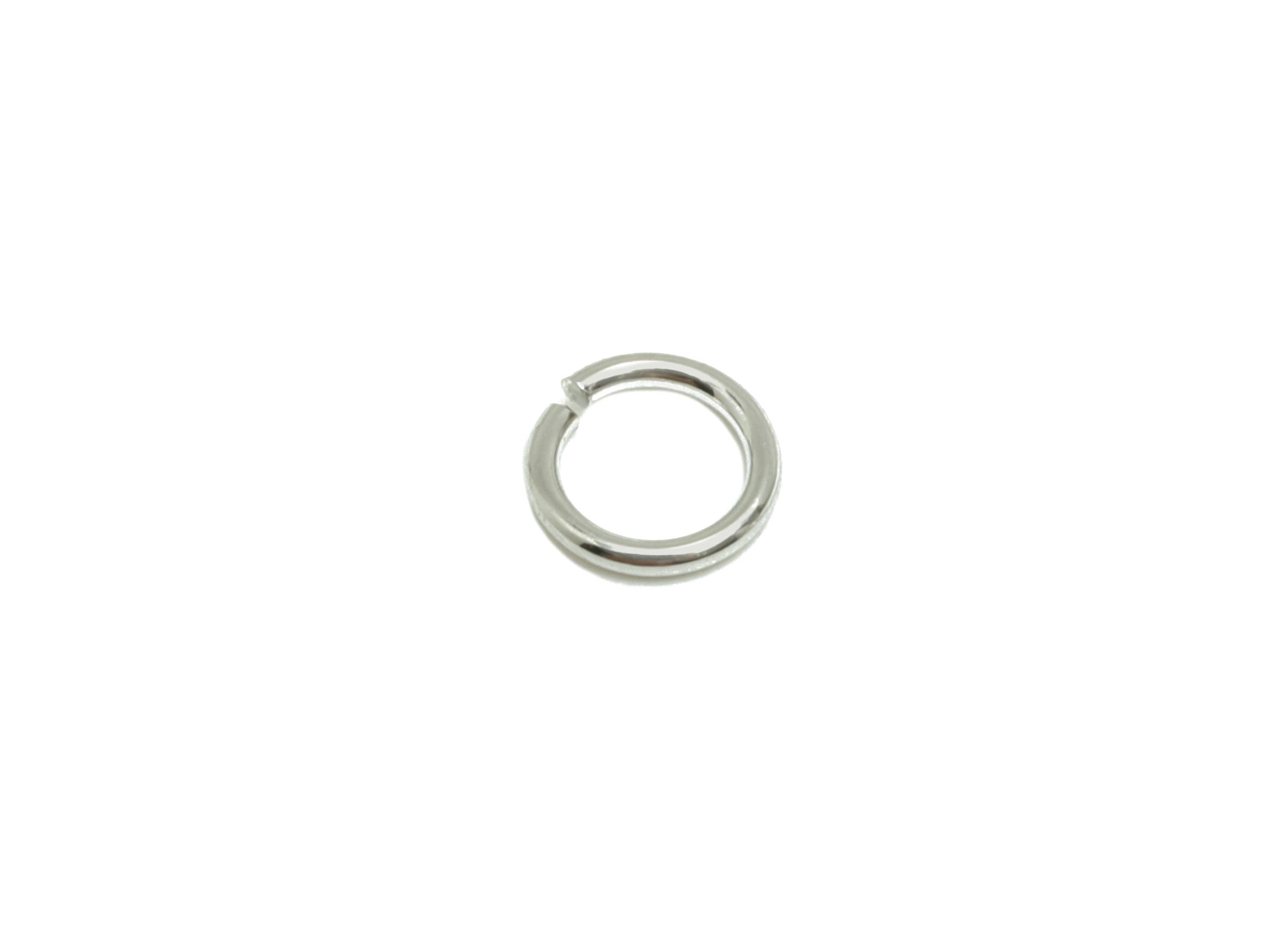 5*0.7mm Brass Jump Rings Charm - Brass Jump Rings Connector - Jump Ring For Jewelry Making - 18k Real White Gold Plated - RGP10216-5*0.7 - DOMEDBAZAAR