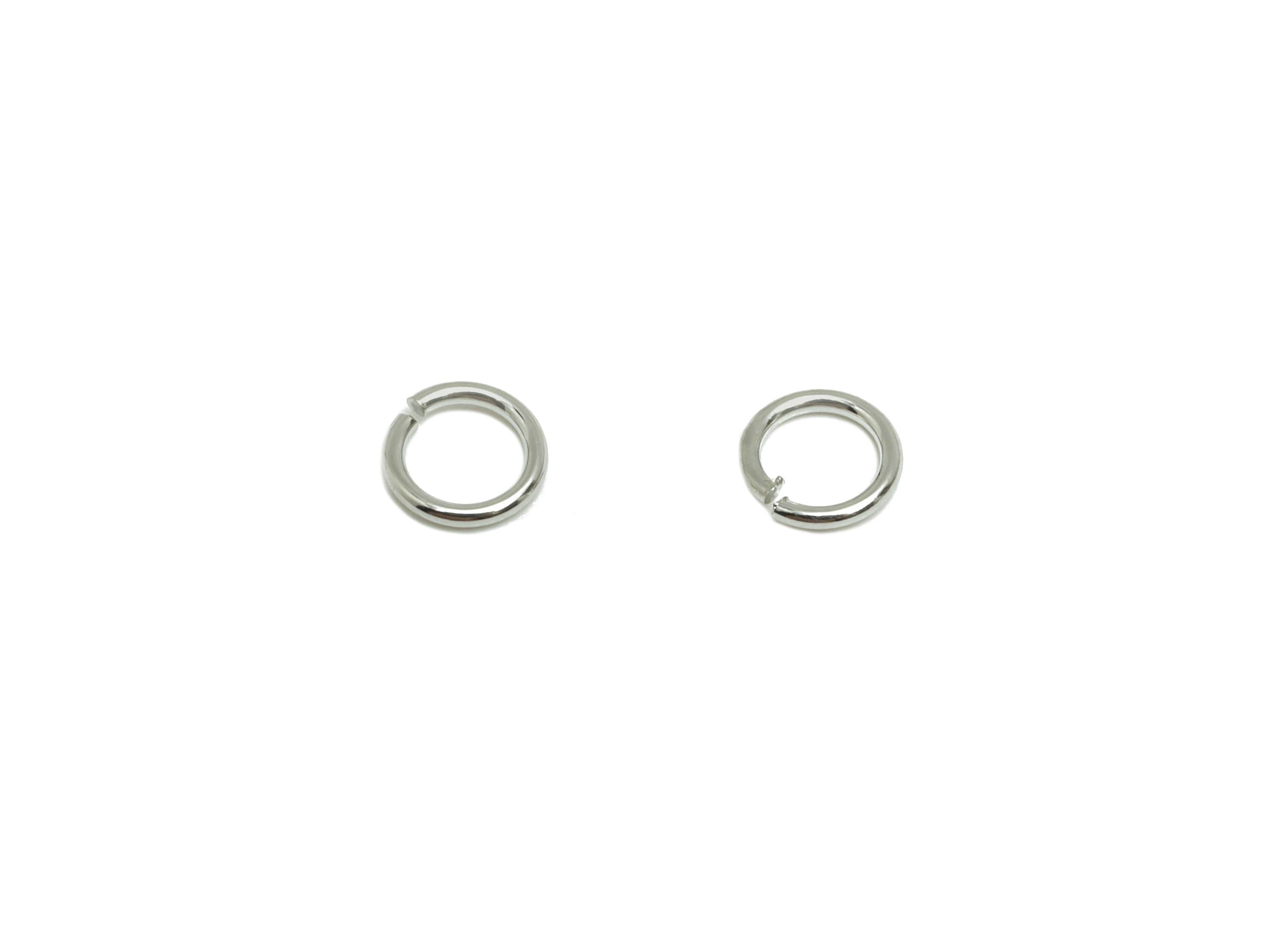 5*0.7mm Brass Jump Rings Charm - Brass Jump Rings Connector - Jump Ring For Jewelry Making - 18k Real White Gold Plated - RGP10216-5*0.7 - DOMEDBAZAAR