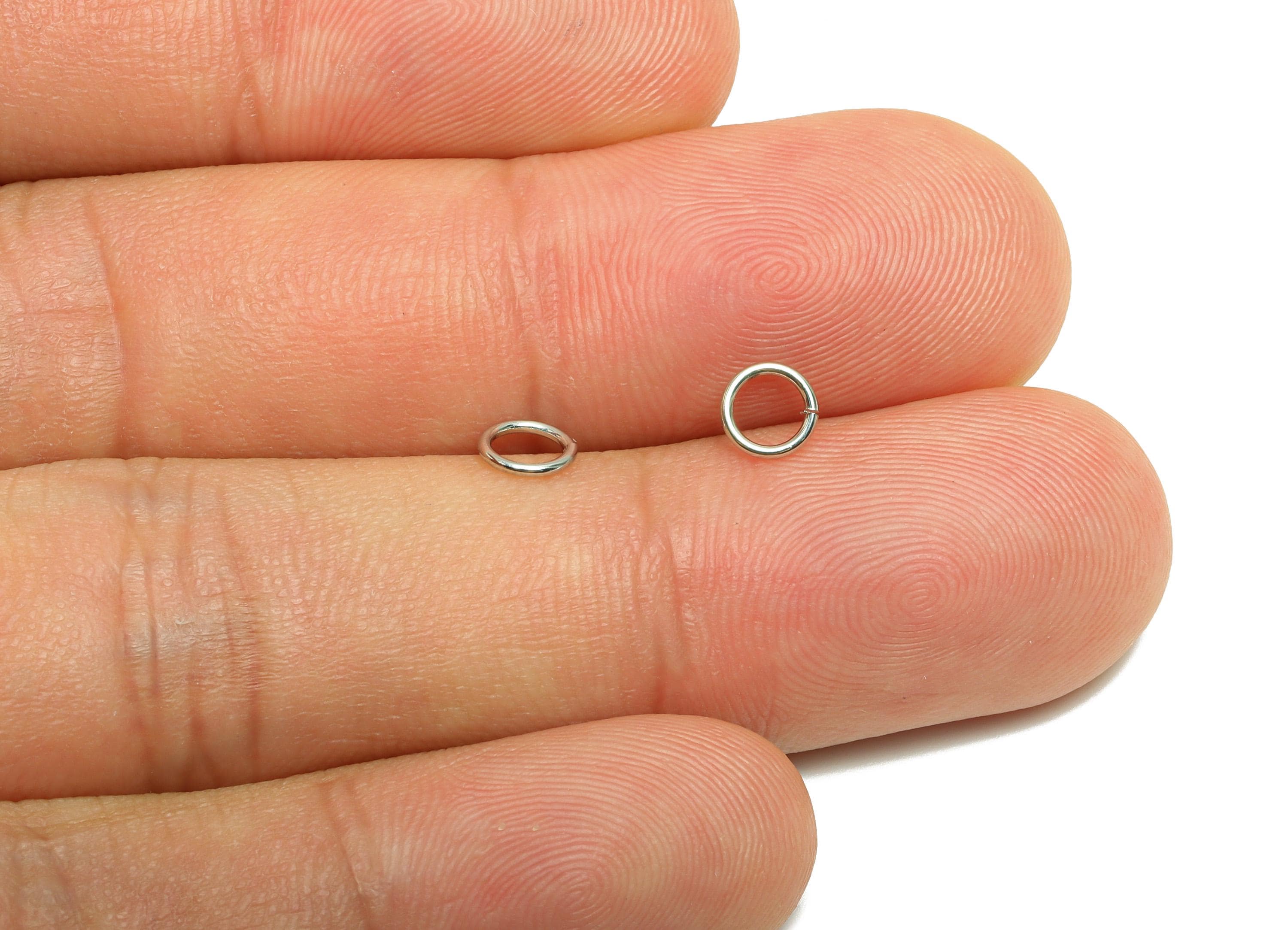 5*0.7mm Brass Jump Rings Charm - Brass Jump Rings Connector - Jump Ring For Jewelry Making - 18k Real White Gold Plated - RGP10216-5*0.7 - DOMEDBAZAAR