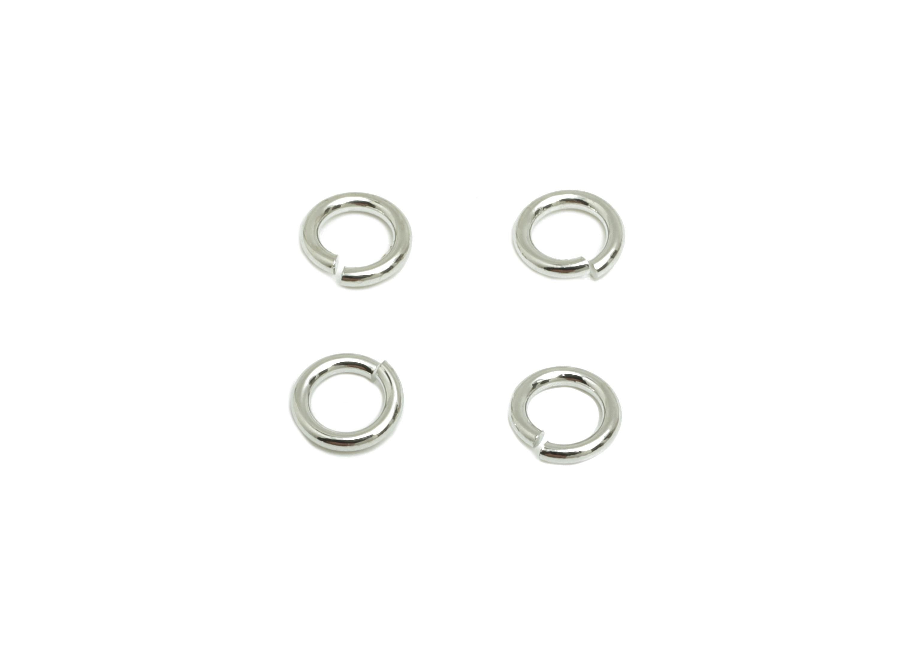 4*0.7mm Brass Jump Rings Charm - Brass Jump Rings Connector - Jump Ring For Jewelry Making - 18k Real White Gold Plated - RGP10216-4*0.7 - DOMEDBAZAAR