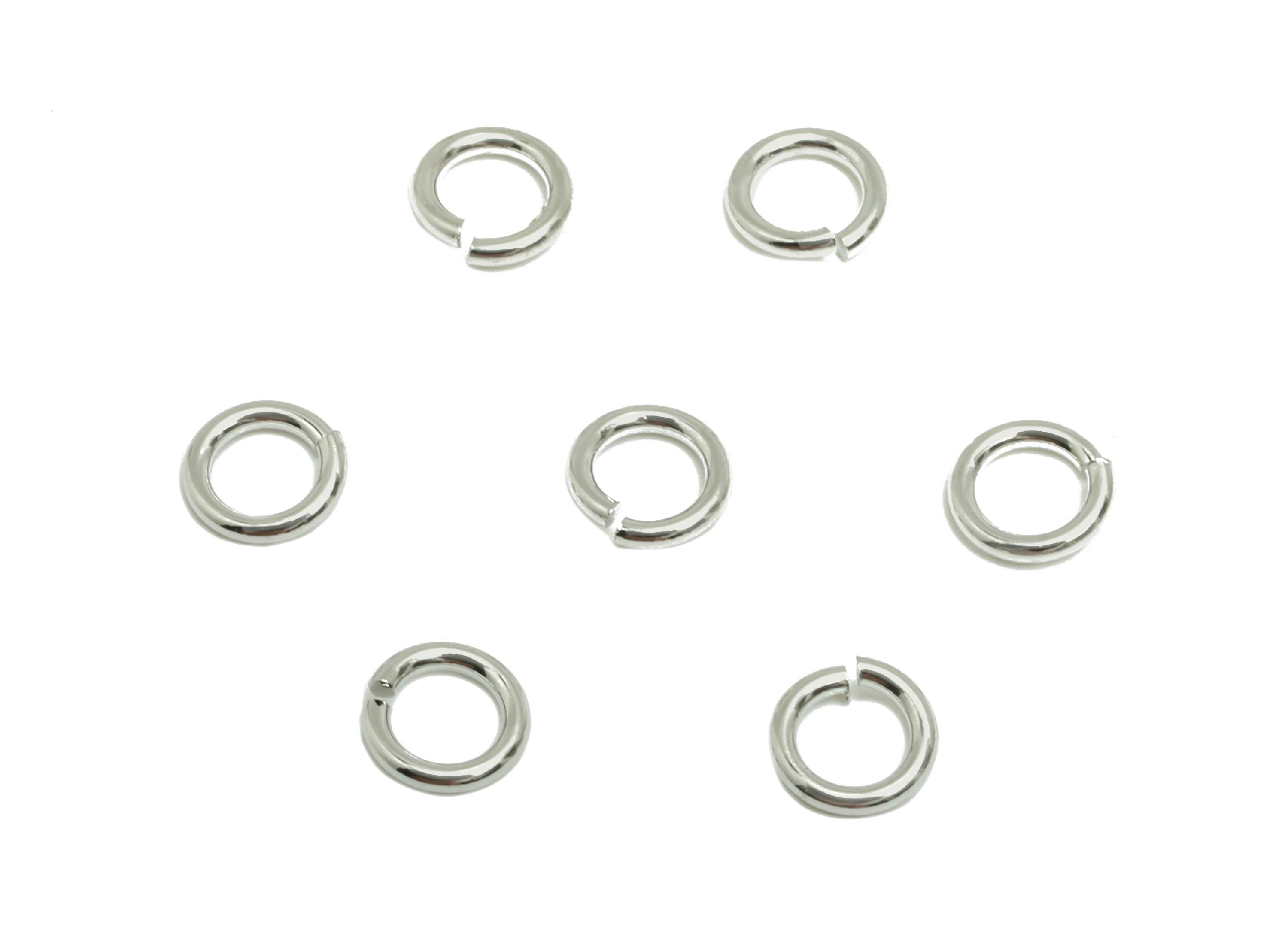 4*0.7mm Brass Jump Rings Charm - Brass Jump Rings Connector - Jump Ring For Jewelry Making - 18k Real White Gold Plated - RGP10216-4*0.7 - DOMEDBAZAAR