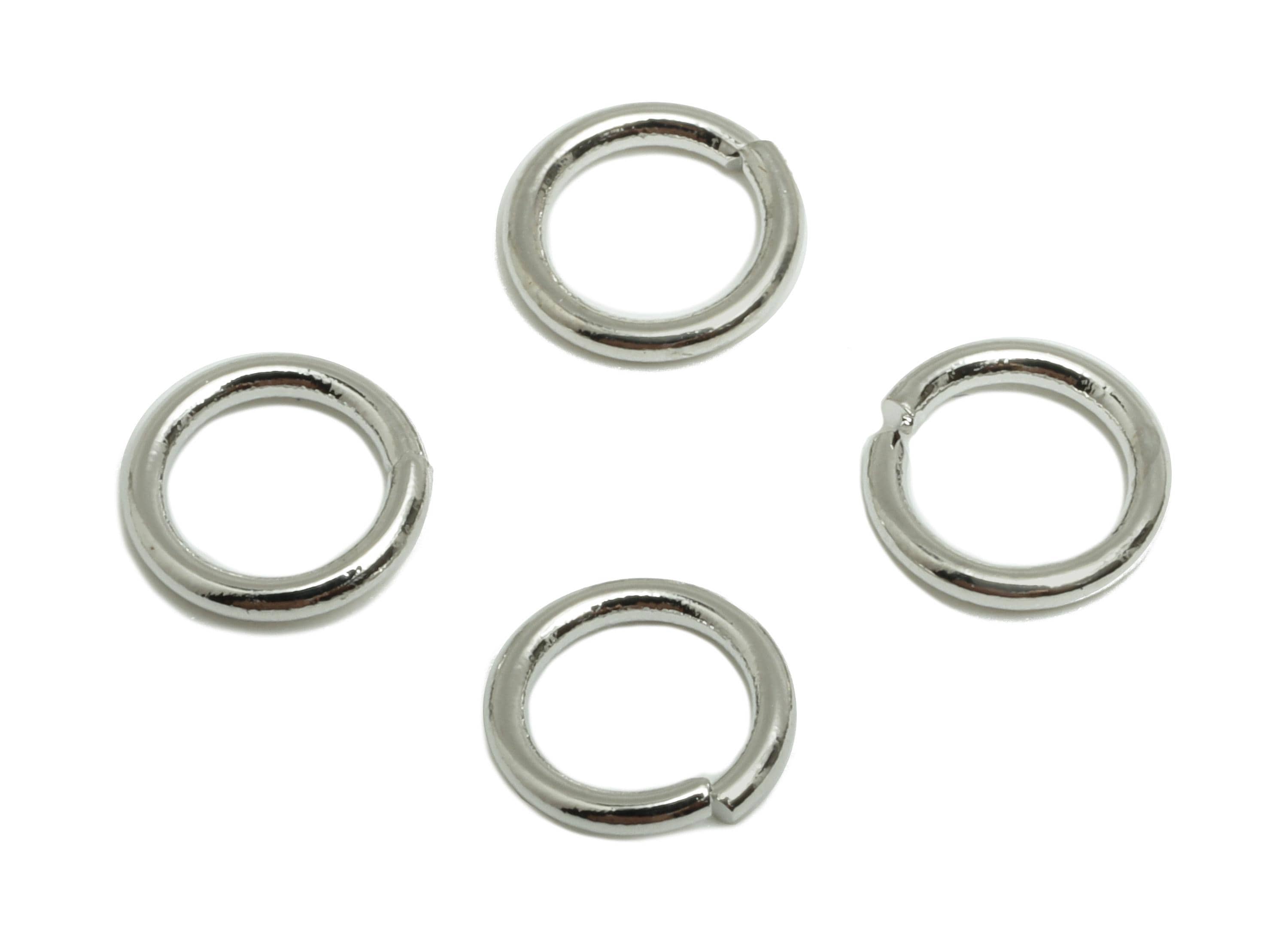 7*1mm Brass Jump Rings Charm - Brass Jump Rings Connector - Jump Ring For Jewelry Making - 18k Real White Gold Plated - RGP10216-7*1 - DOMEDBAZAAR