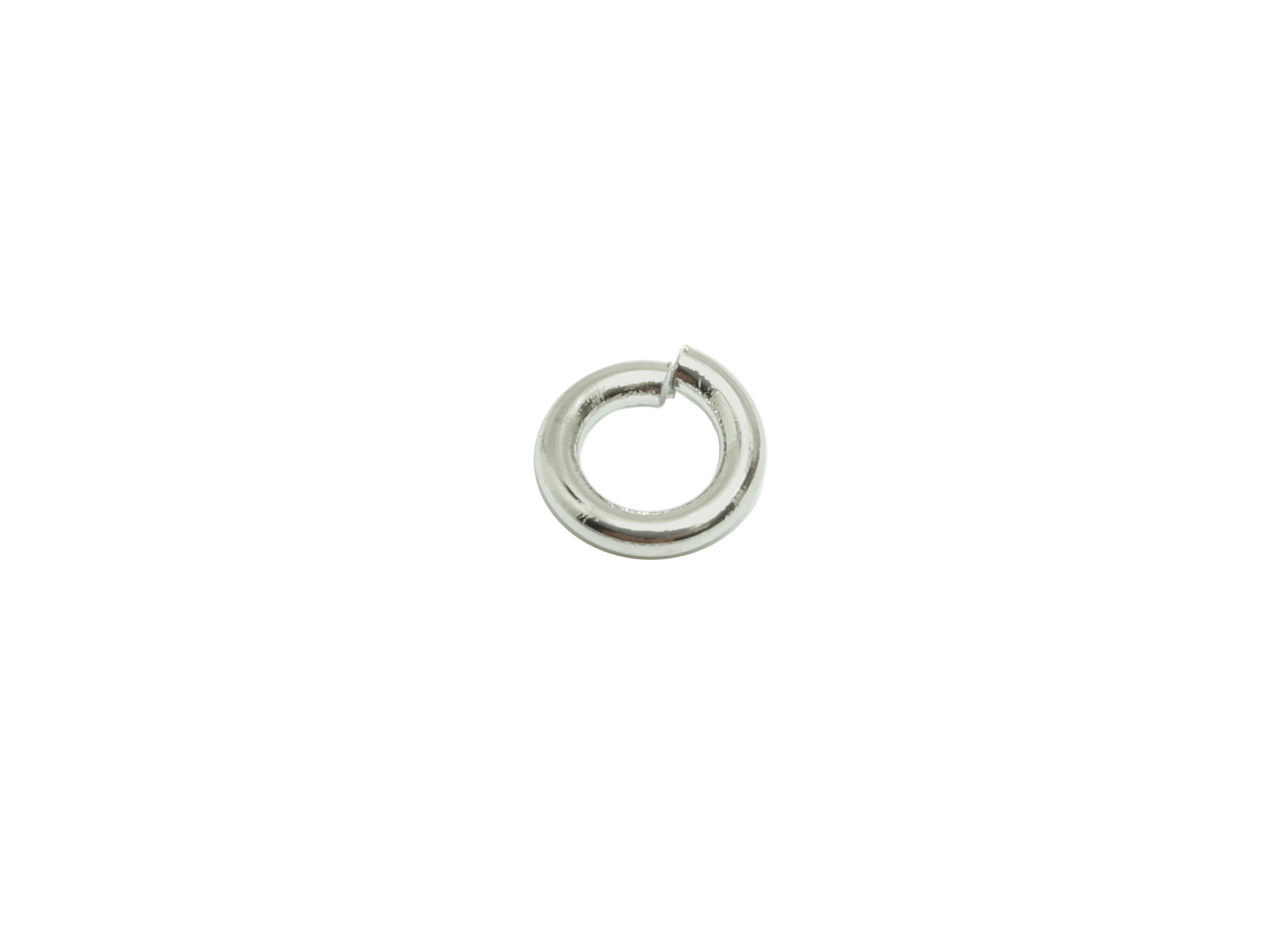 5*1mm Brass Jump Rings Charm - Brass Jump Rings Connector - Jump Ring For Jewelry Making - 18k Real White Gold Plated - RGP10216-5*1 - DOMEDBAZAAR