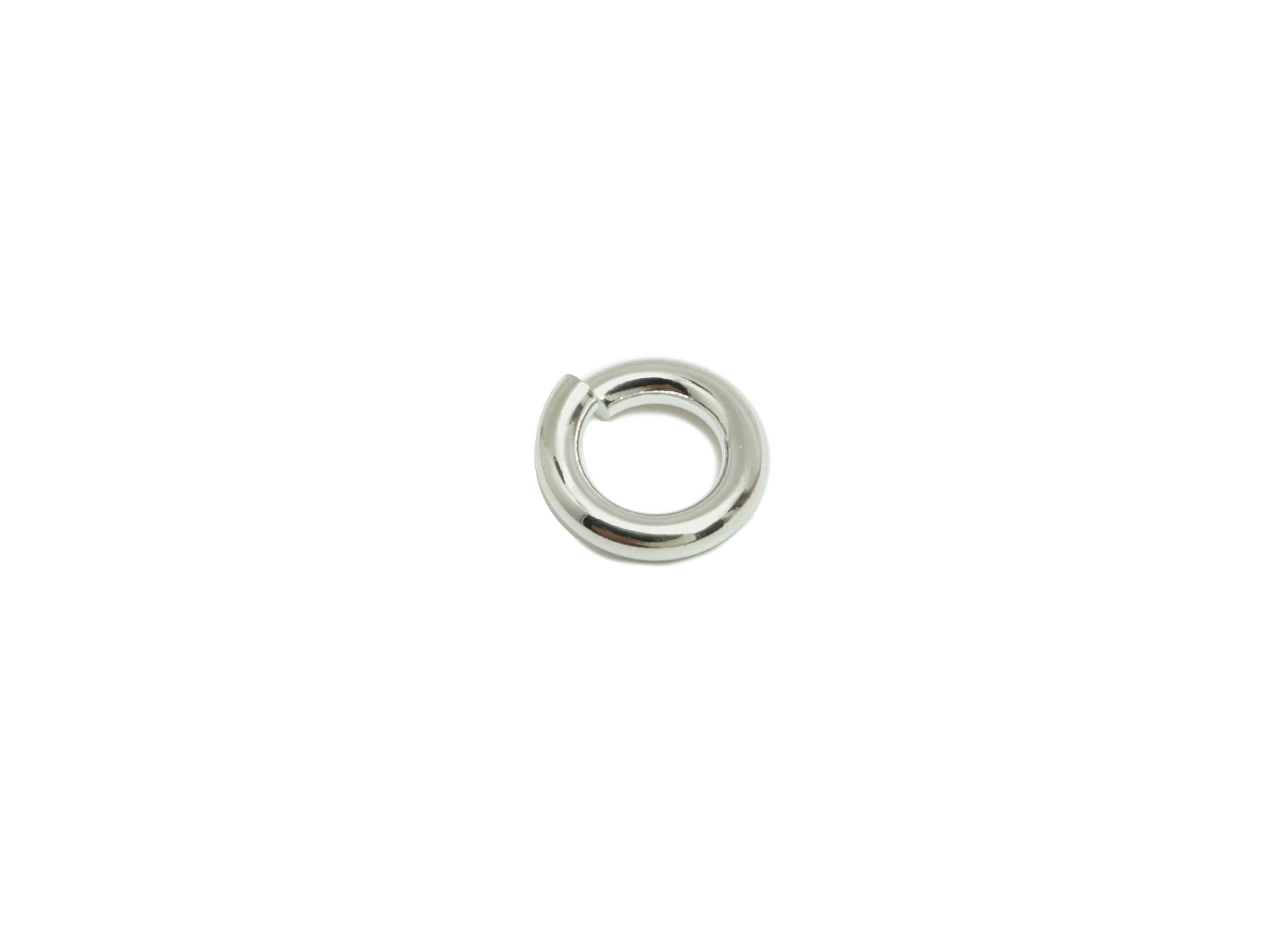 6*1.2mm Brass Jump Rings Charm - Brass Jump Rings Connector - Jump Ring For Jewelry Making - 18k Real White Gold Plated - RGP10216-6*1.2 - DOMEDBAZAAR