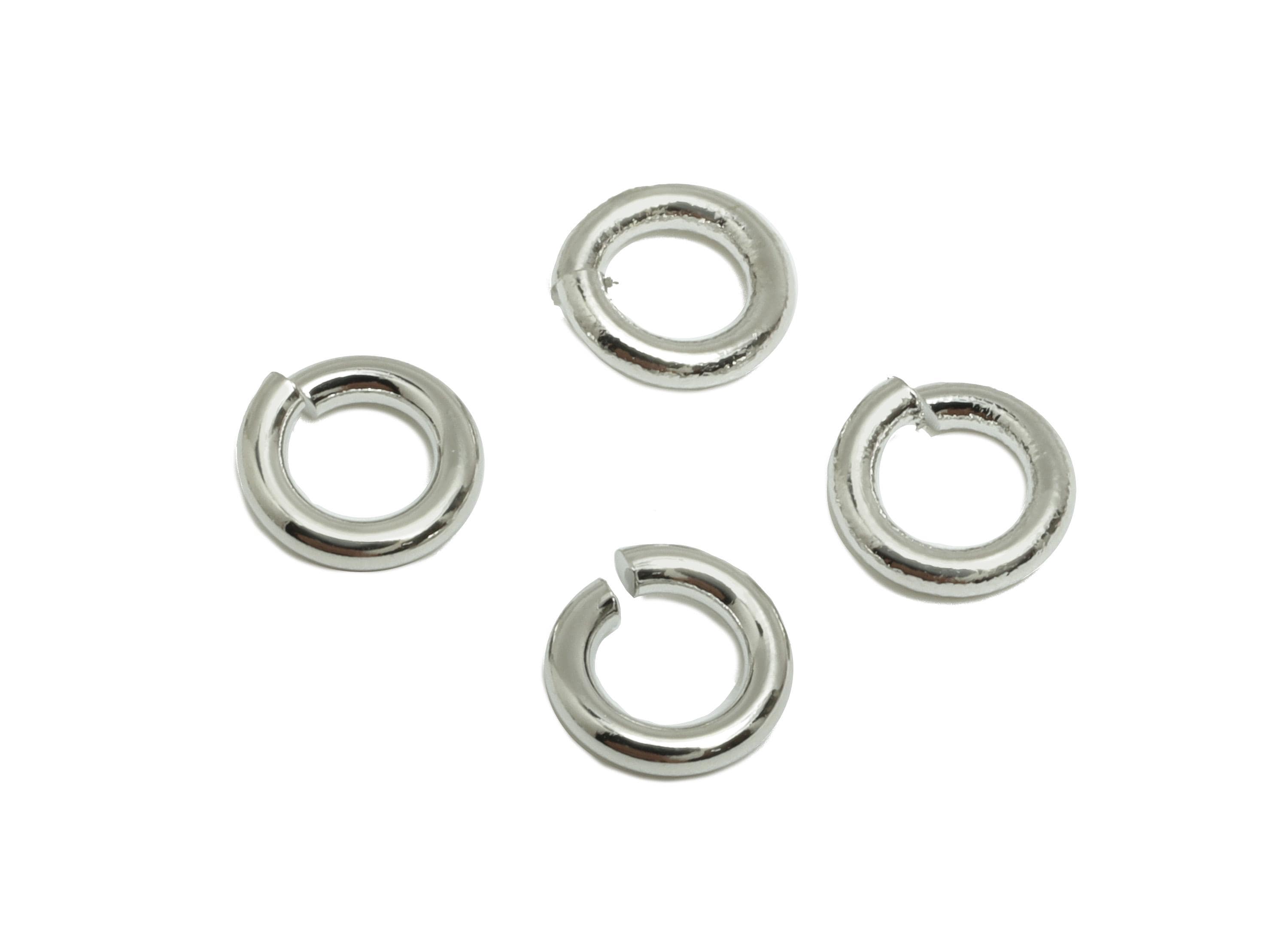 6*1.2mm Brass Jump Rings Charm - Brass Jump Rings Connector - Jump Ring For Jewelry Making - 18k Real White Gold Plated - RGP10216-6*1.2 - DOMEDBAZAAR