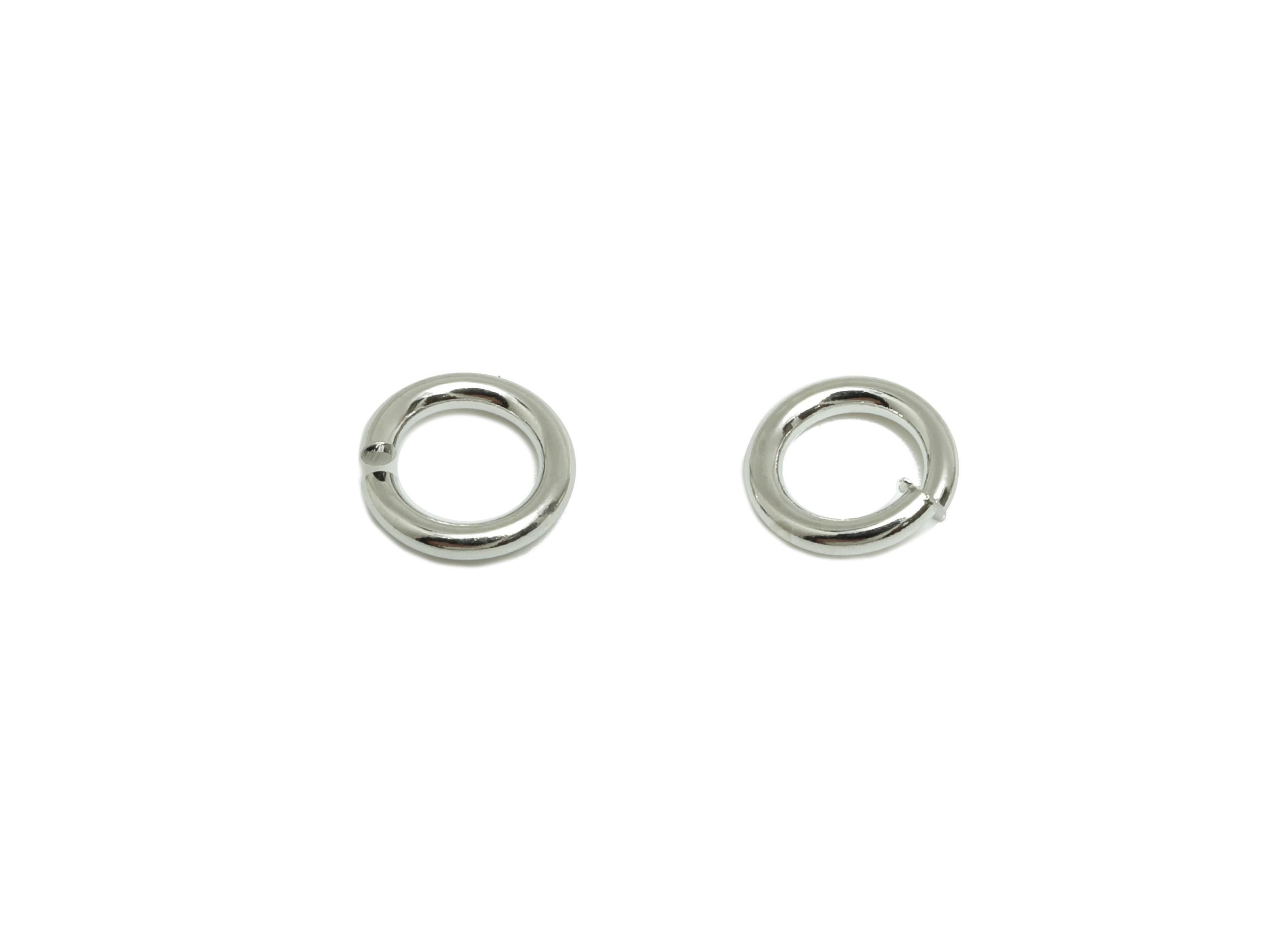 7*1.2mm Brass Jump Rings Charm - Brass Jump Rings Connector - Jump Ring For Jewelry Making - 18k Real White Gold Plated - RGP10216-7*1.2 - DOMEDBAZAAR