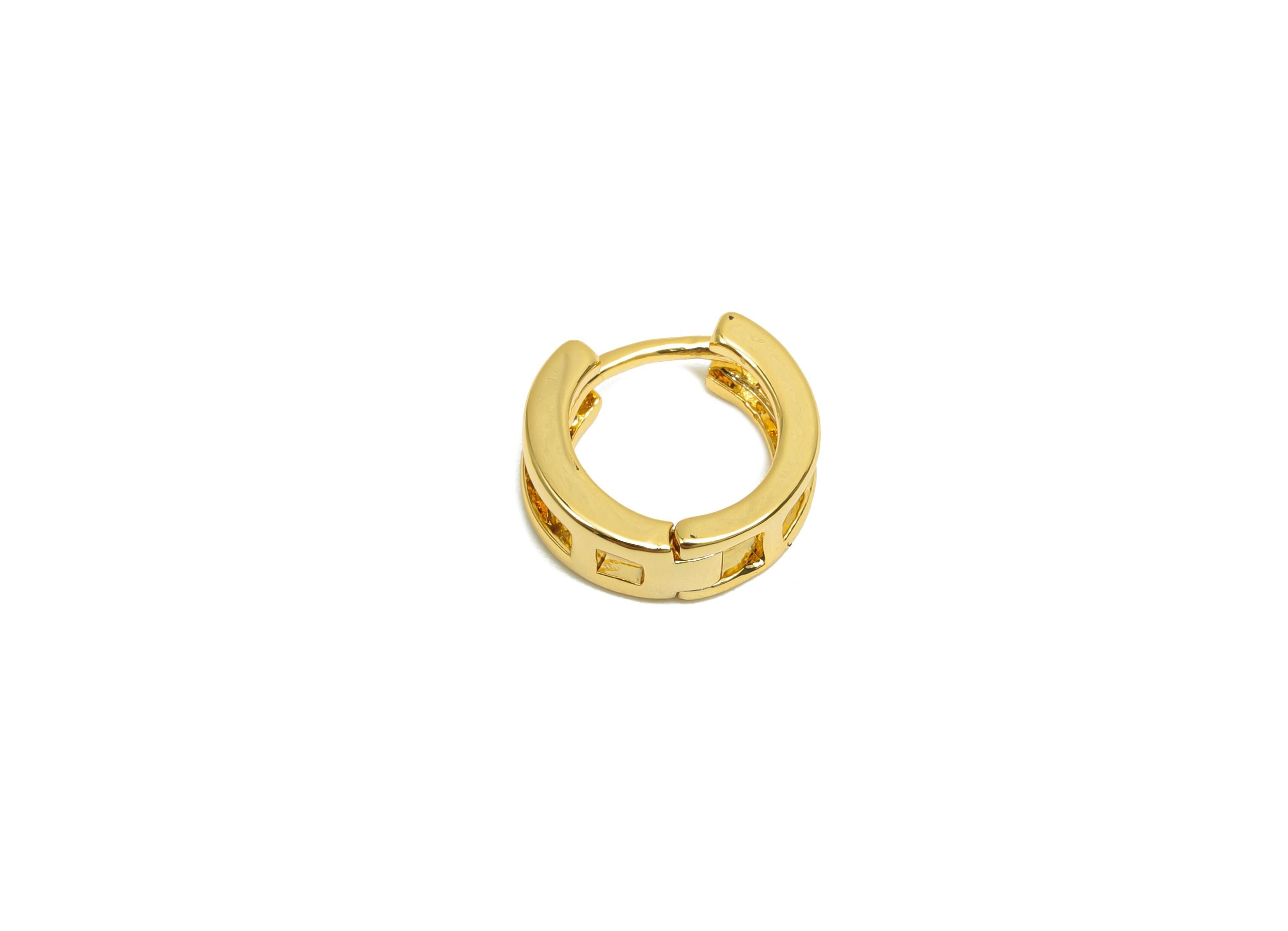 Brass Round Hoop Earring - Brass Huggie Hoop Earring - Gold Jewelry Hoop Earring - For Her - 18K Real Gold Plating - 10.01x10x2mm - RGP8318 - DOMEDBAZAAR