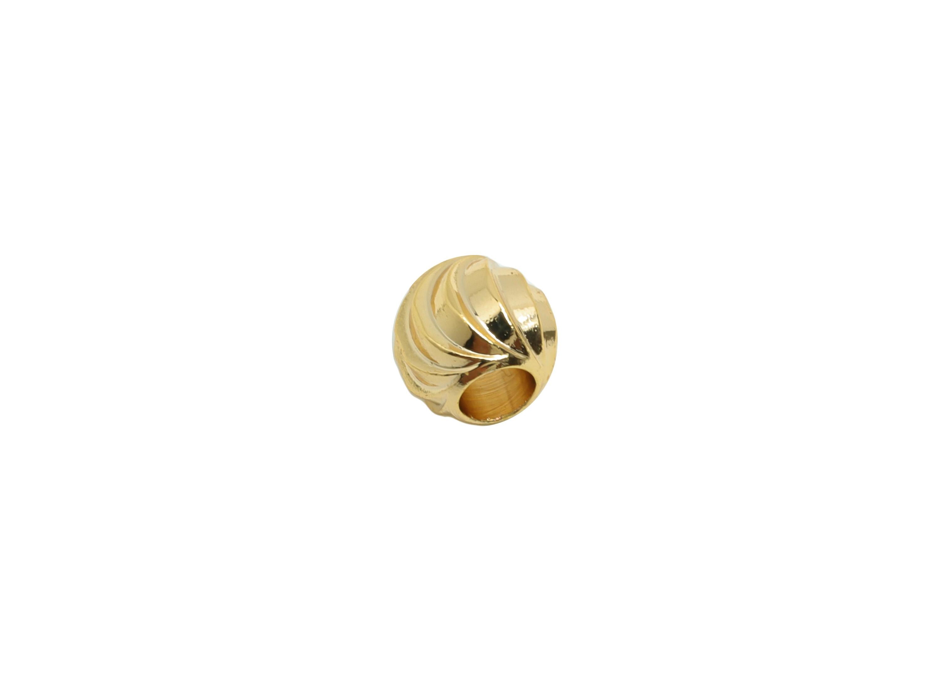 Brass Spacer Bead - Brass Gold Spacer Bead for Jewelry Making - Brass Swirl Design Bead - 18K Real Gold Plating - 5.8x5.3x5.3mm - RGP10162 - DOMEDBAZAAR