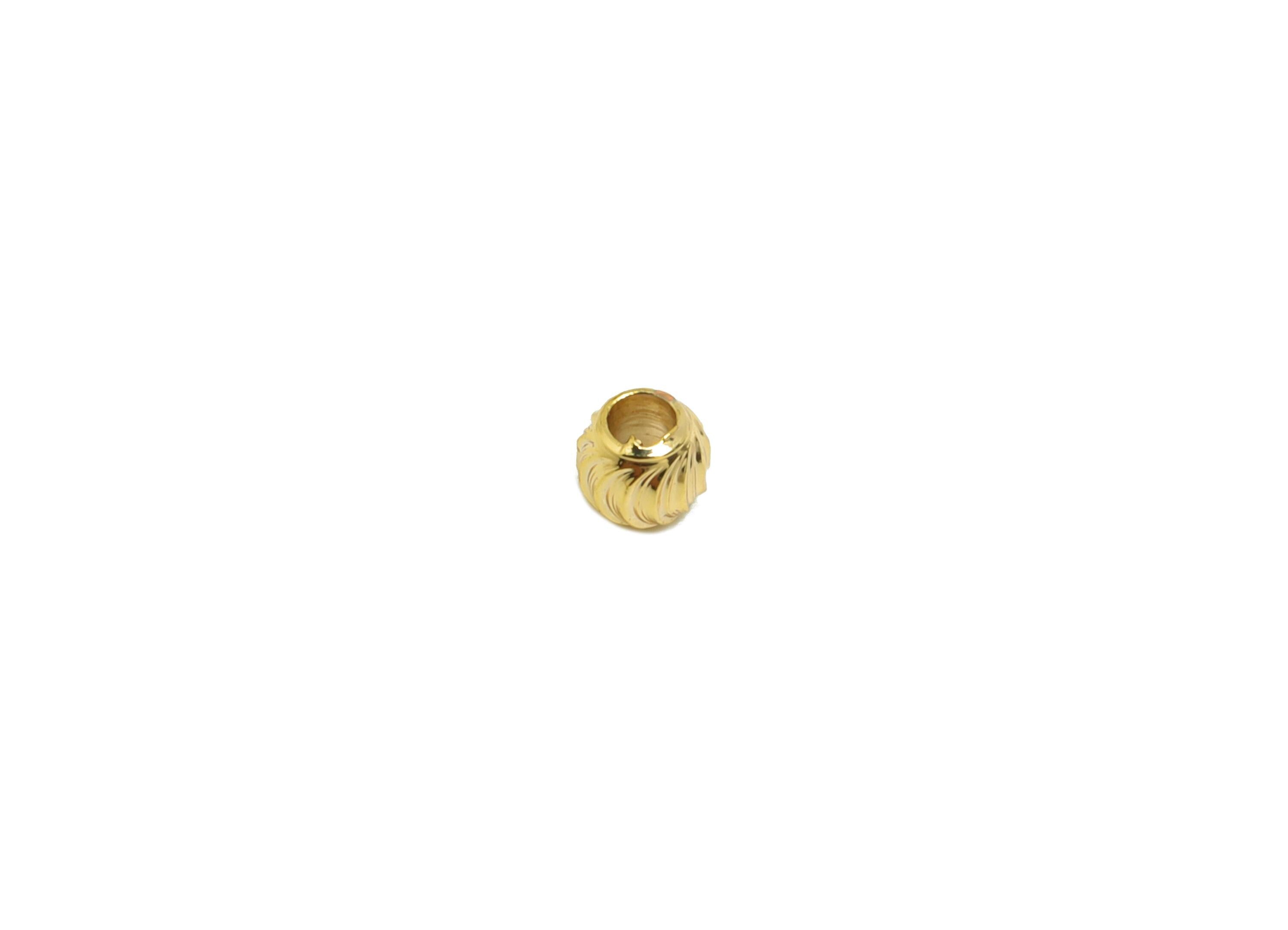 Gold Swirl Spacer Bead - Brass Golden Filigree Bead - DIY Jewelry Making Supply - 18K Real Gold Plating - 2.73x2.5x2.73mm - RGP10159 - DOMEDBAZAAR