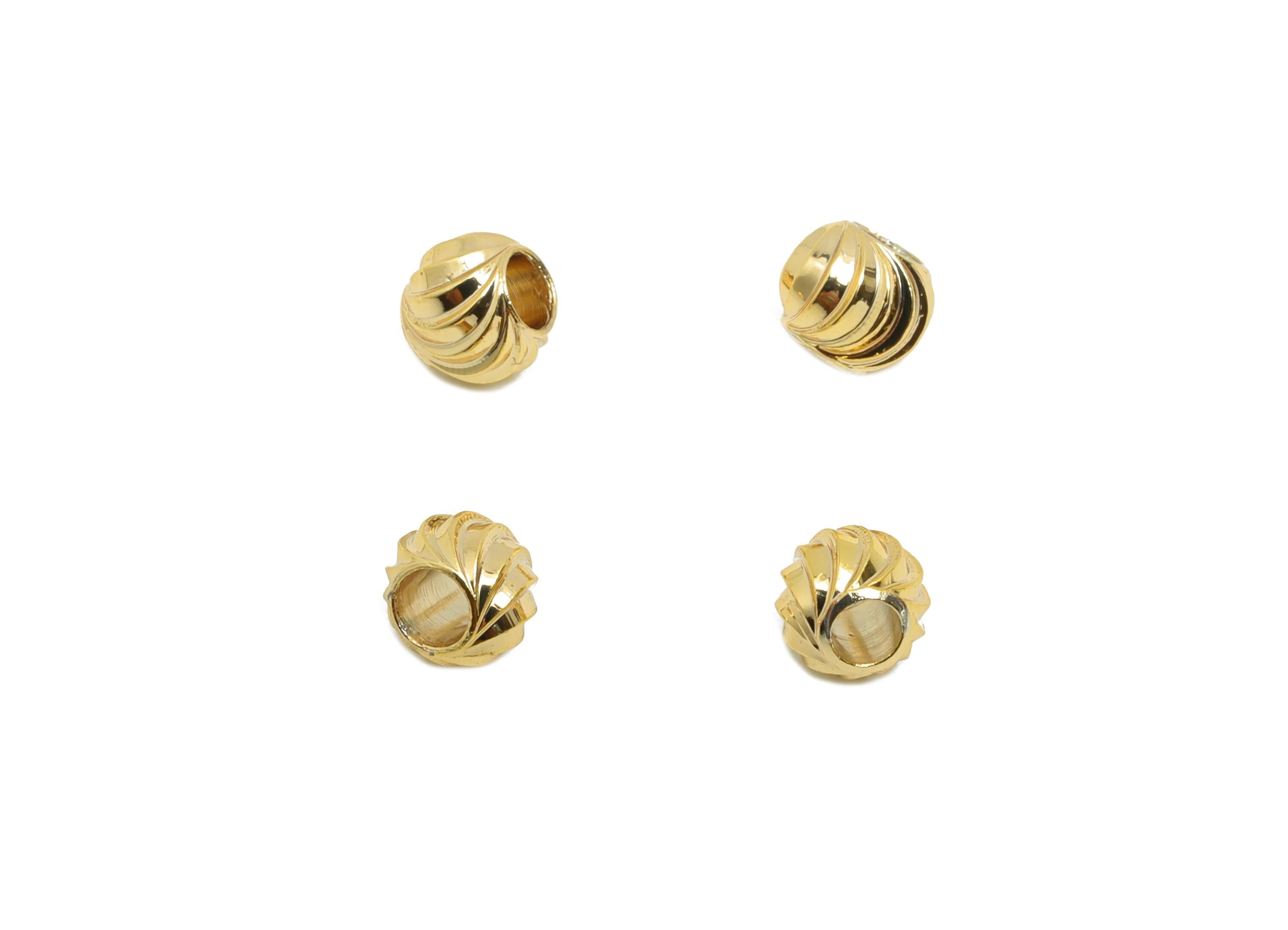 Gold Swirl Spacer Bead - Brass Gold Spacer Bead for Jewelry Making - DIY Jewelry Making Supply - 18K Real Gold Plating - 4x4x4mm - RGP10161 - DOMEDBAZAAR