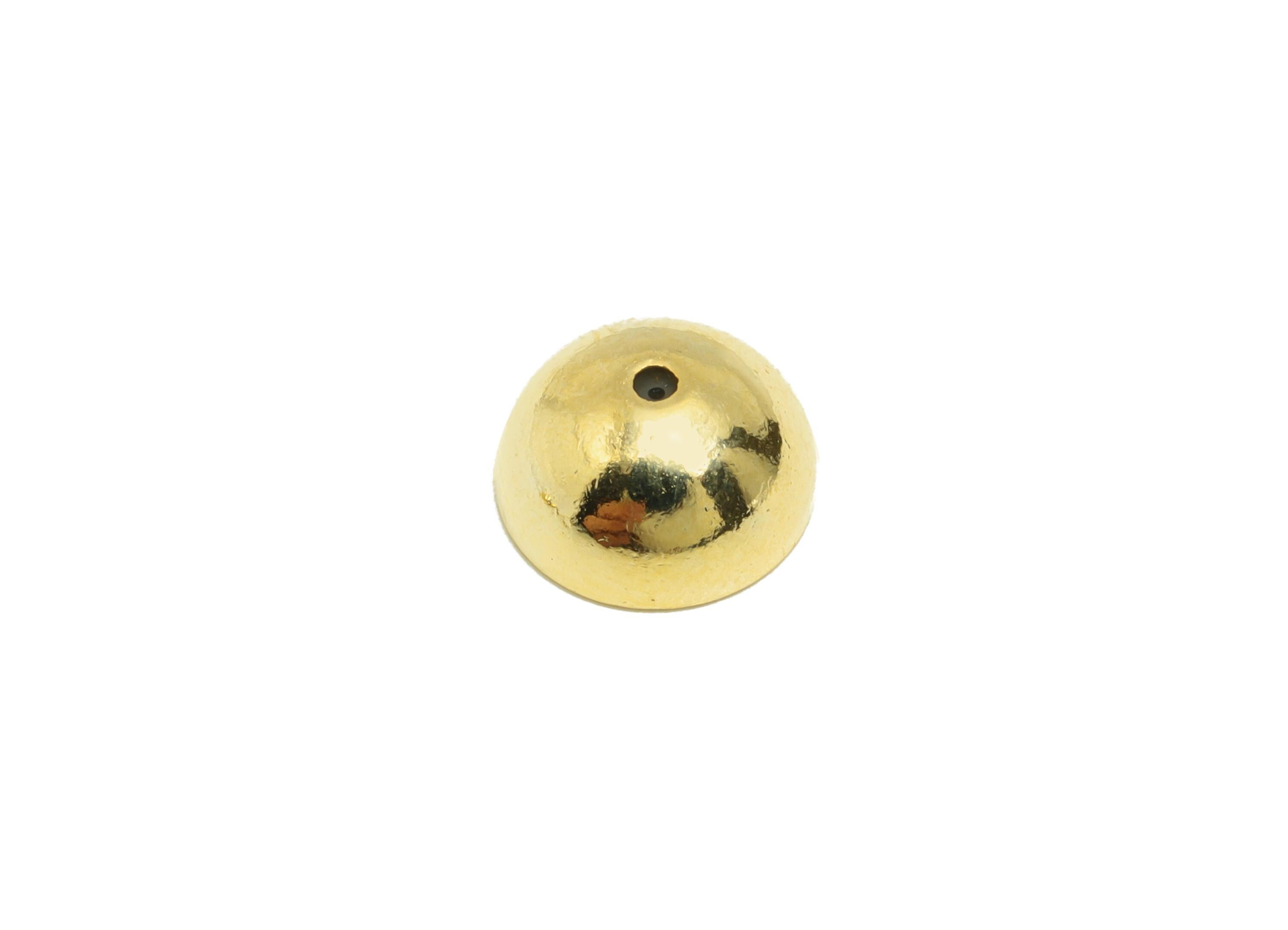 Brass Dome Earring Stopper - Gold Secure Earring Backs - Mini Dome Used as Earring Findings- 18K Real Gold Plating - 9x9x4.7mm - RGP8880 - DOMEDBAZAAR