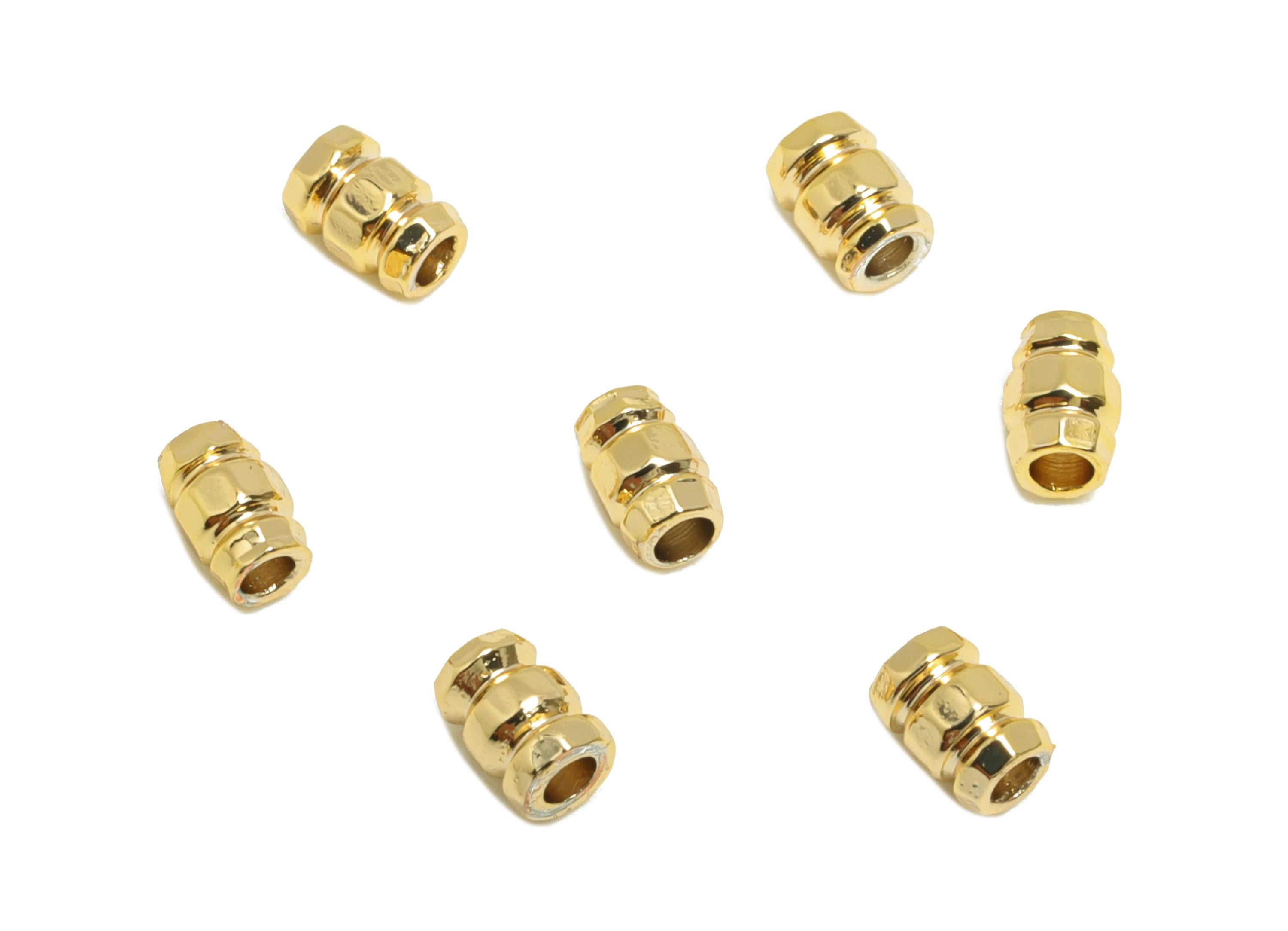 Brass Spacer Bead - Brass Gold Barrel Beads for Jewelry Making - Brass Gold Barrel Bead - 18K Real Gold Plating - 3.9x2.7x2.7mm - RGP10163 - DOMEDBAZAAR