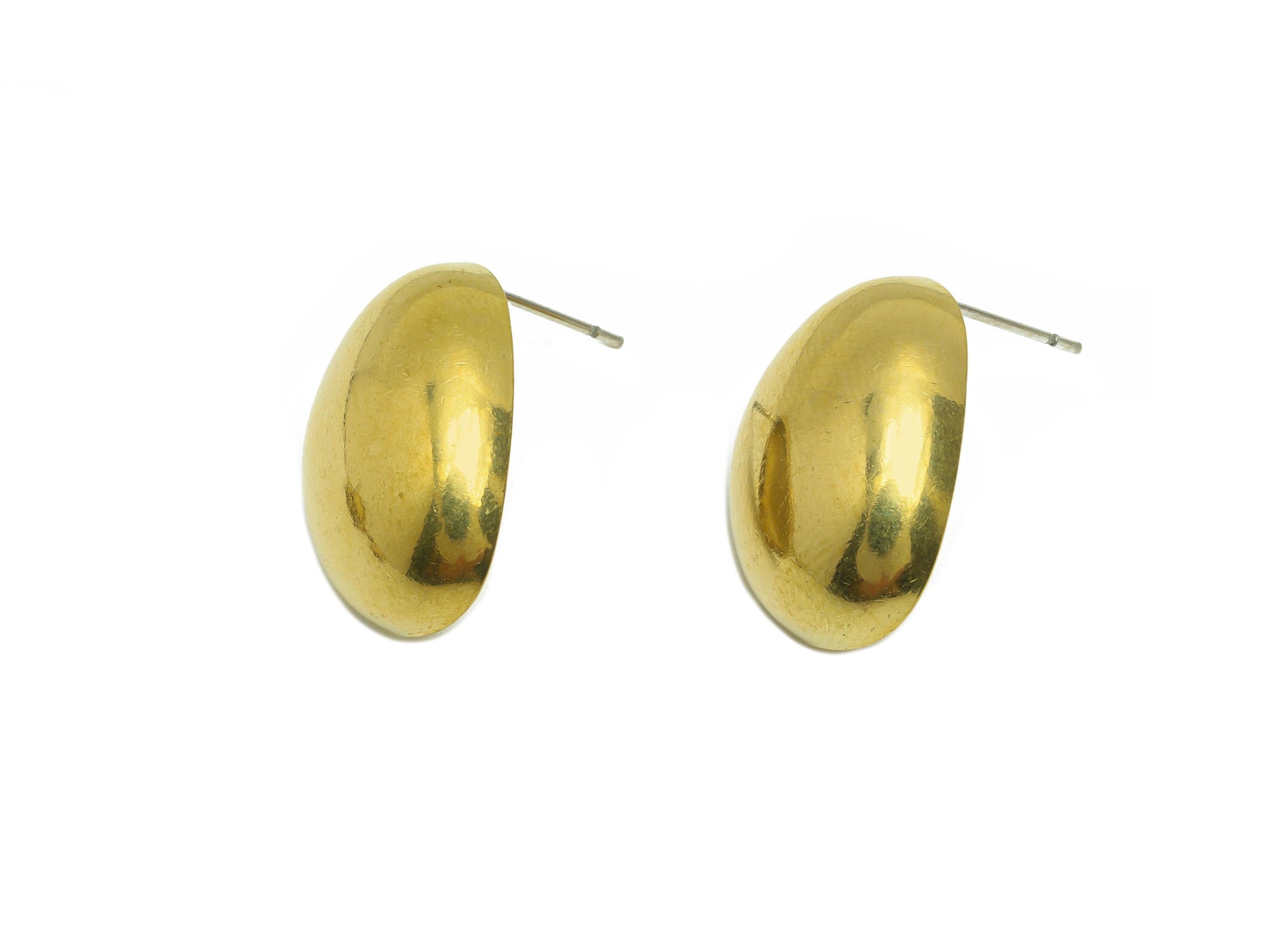 Brass Earring Post - Brass Half-Dome Stud Earring - Minimalist  Elegant Earring - Fashion Earring - Minimalist Jewelry - 20x15x5mm - PP10937 - DOMEDBAZAAR