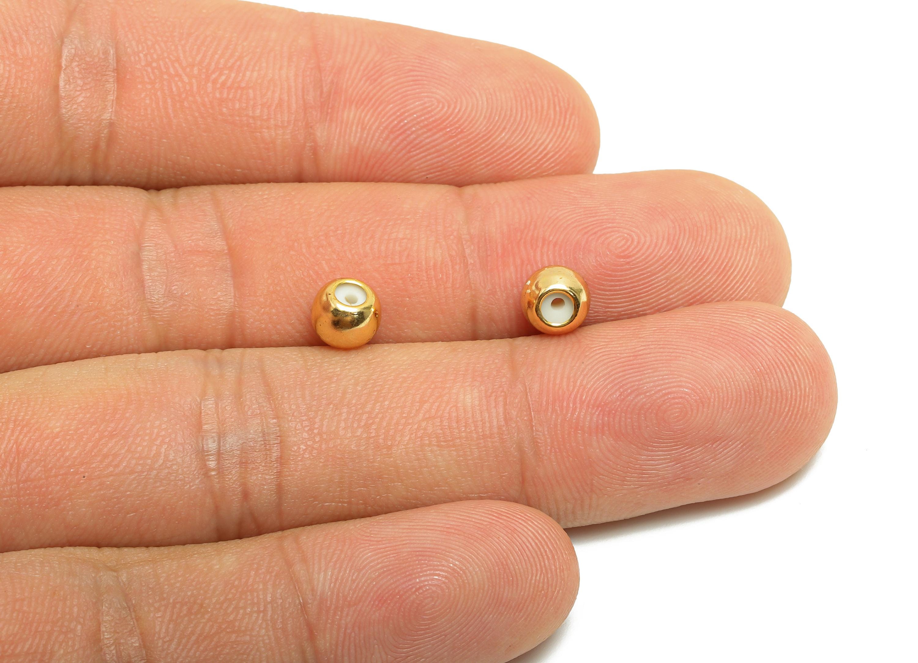 6*1.2 Silica Gel Rubber Earring Back - Brass Rubber Earring Stopper Nuts - Rubber Earring - 18K Real Gold Plating - 5.73x5x4mm - RGP8637 - DOMEDBAZAAR