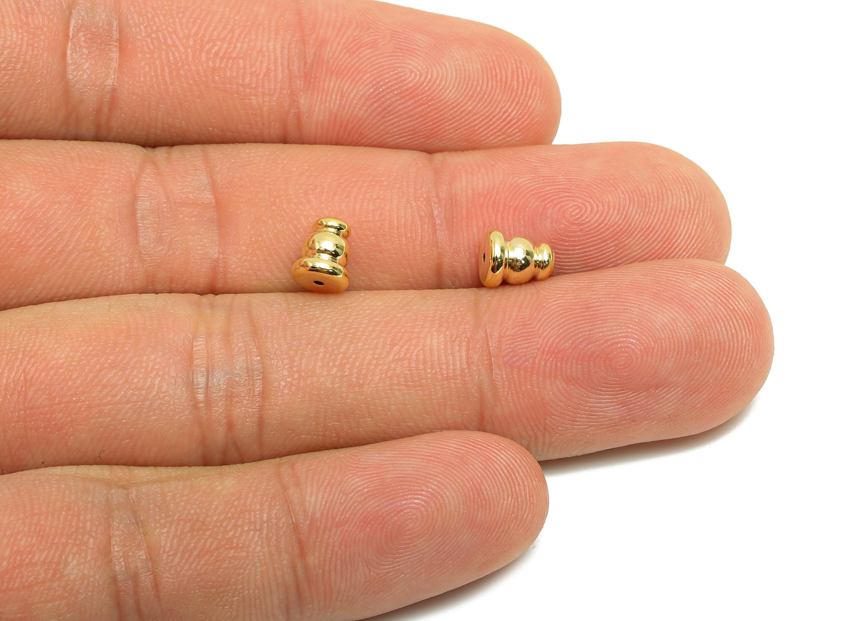 5.5*7 Silica Gel Rubber Earring Back - Brass Rubber Earring Stopper Nuts - Button Rubber Earring - 18K Real Gold Plating - 6x5x6mm - RGP8646 - DOMEDBAZAAR