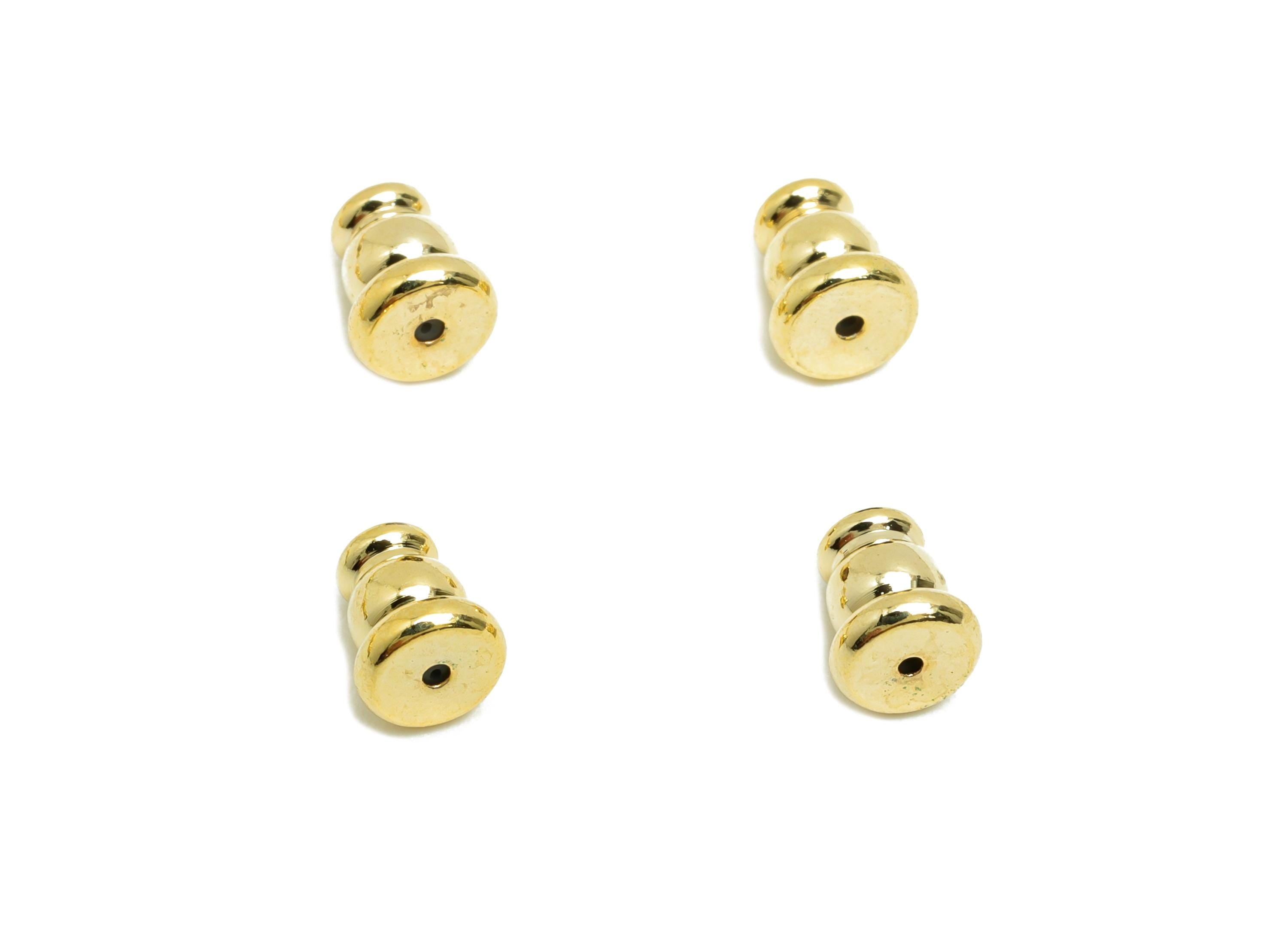 5*6 Silica Gel Rubber Earring Back - Brass Rubber Earring Stopper Nuts - Button Rubber Earring - 18K Real Gold Plating - 5x4x5mm - RGP8645 - DOMEDBAZAAR