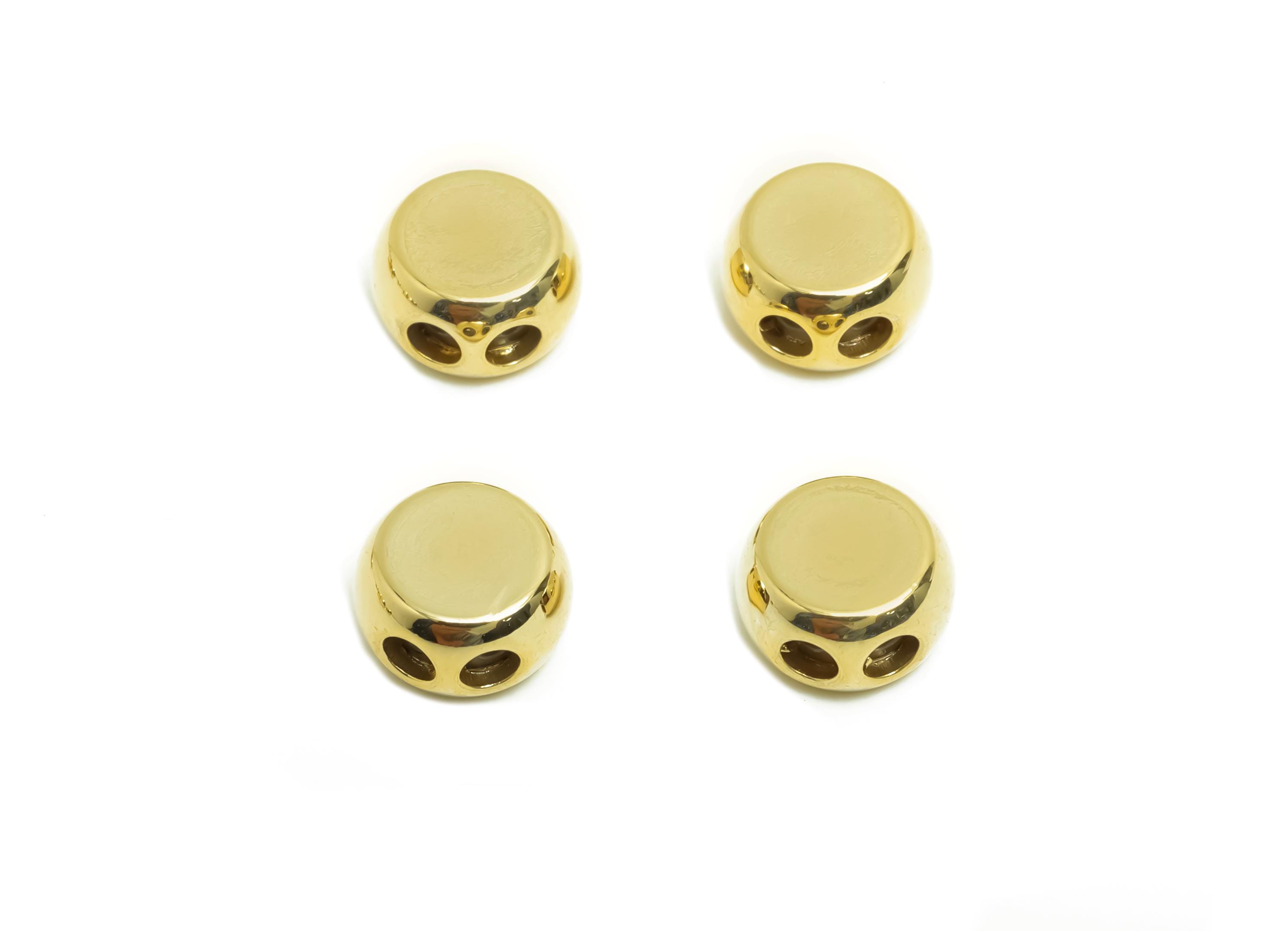 9*1.5 Brass Silica Gel Rubber - Brass Cylinder Rubber Sliding Beads Nuts - Stopper Bead - 18K Real Gold Plating - 5.36x9.2x5.36mm - RGP8651 - DOMEDBAZAAR