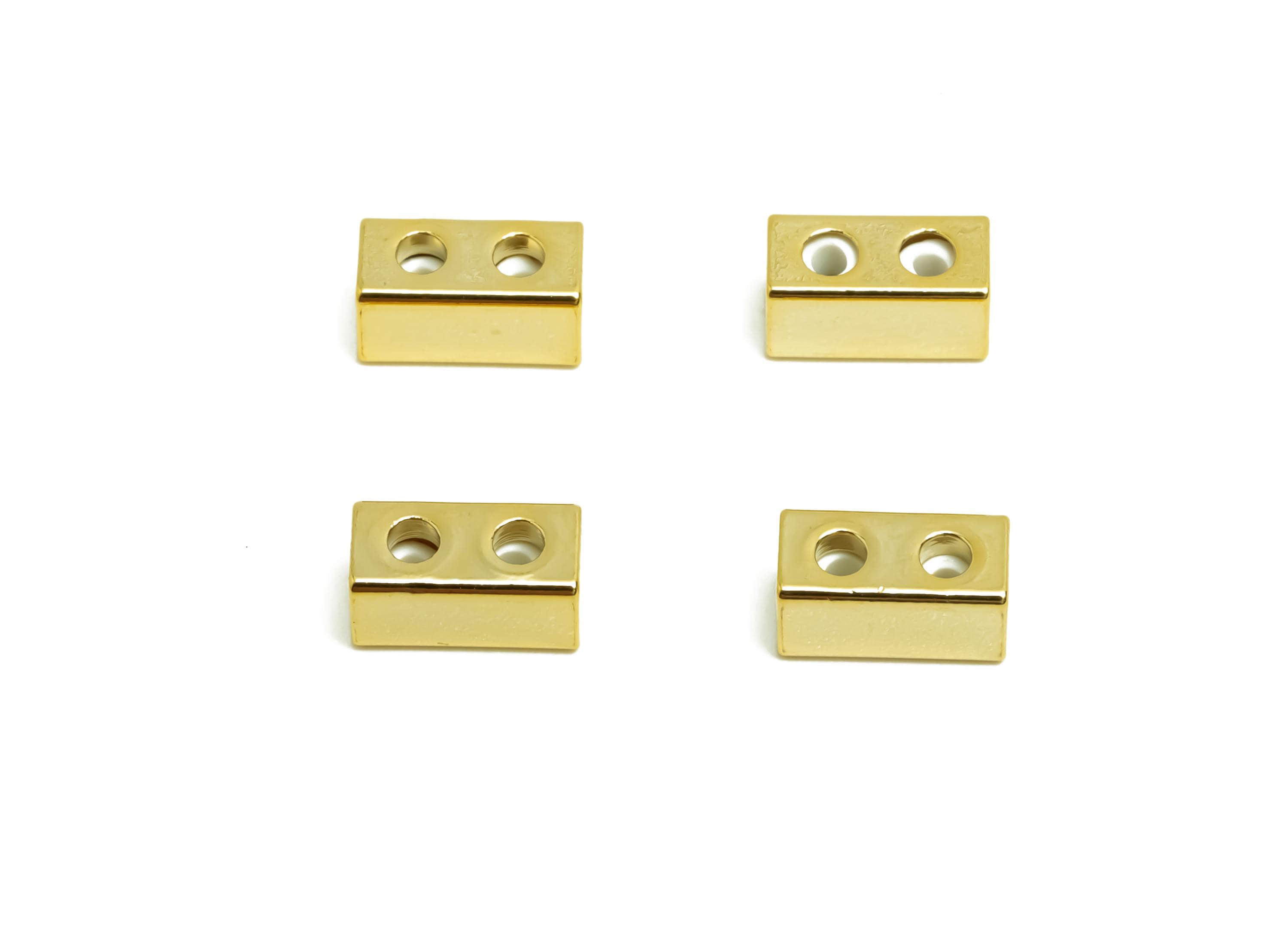 Brass Rectangle Cylinder Rubber Sliding Beads Nuts - Stopper Bead - Adjustable Stopper Beads -18K Real Gold Plating - 8x3.85x3.8mm - RGP8652 - DOMEDBAZAAR