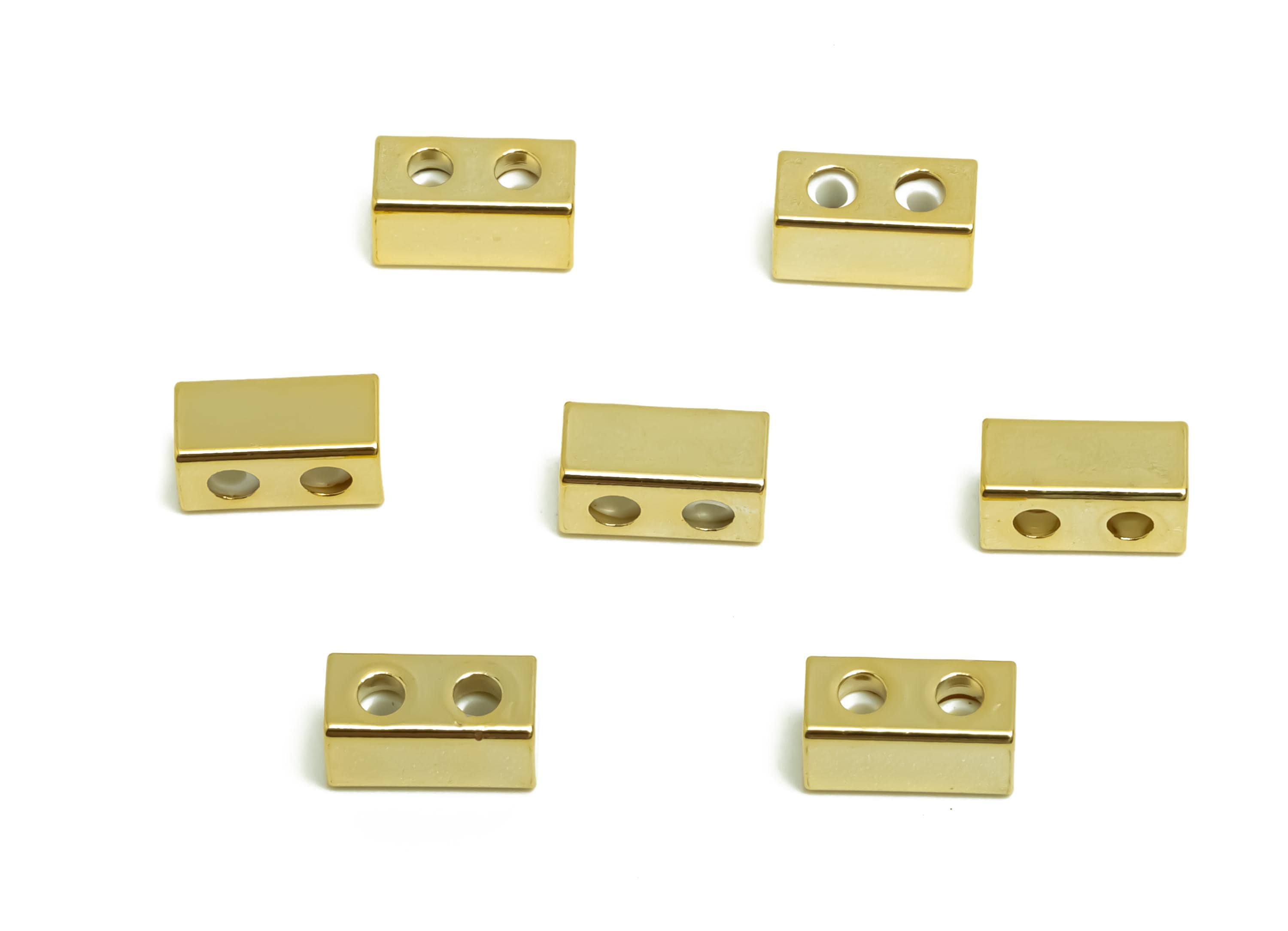 Brass Rectangle Cylinder Rubber Sliding Beads Nuts - Stopper Bead - Adjustable Stopper Beads -18K Real Gold Plating - 8x3.85x3.8mm - RGP8652 - DOMEDBAZAAR