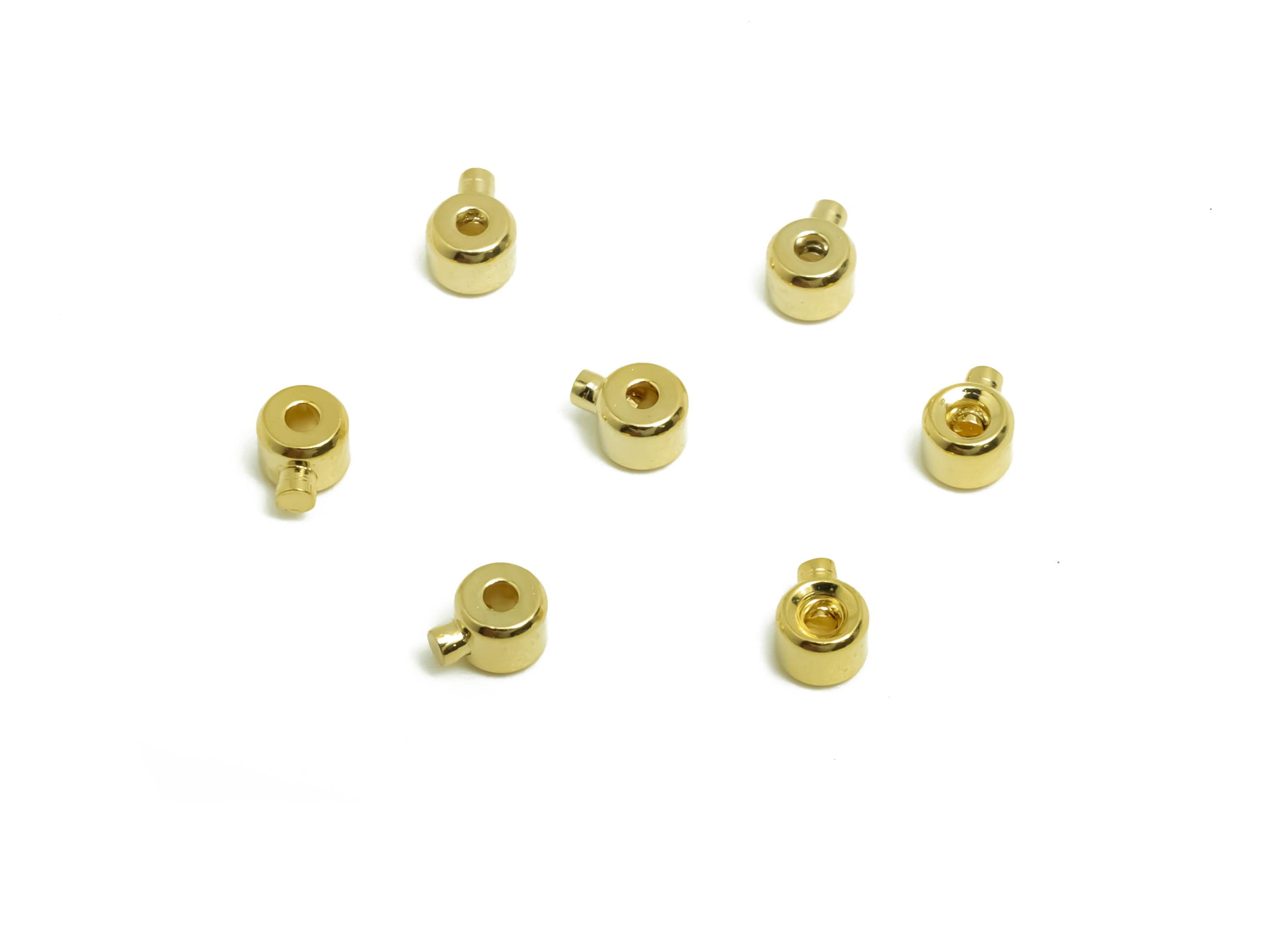 Brass Mini Round Rubber - Sliding Bead Nuts - Stopper Bead - Sliding Bead Rubber - Chain Bracelet - 18K Real Gold Plating - 4x3x2mm -RGP8654 - DOMEDBAZAAR