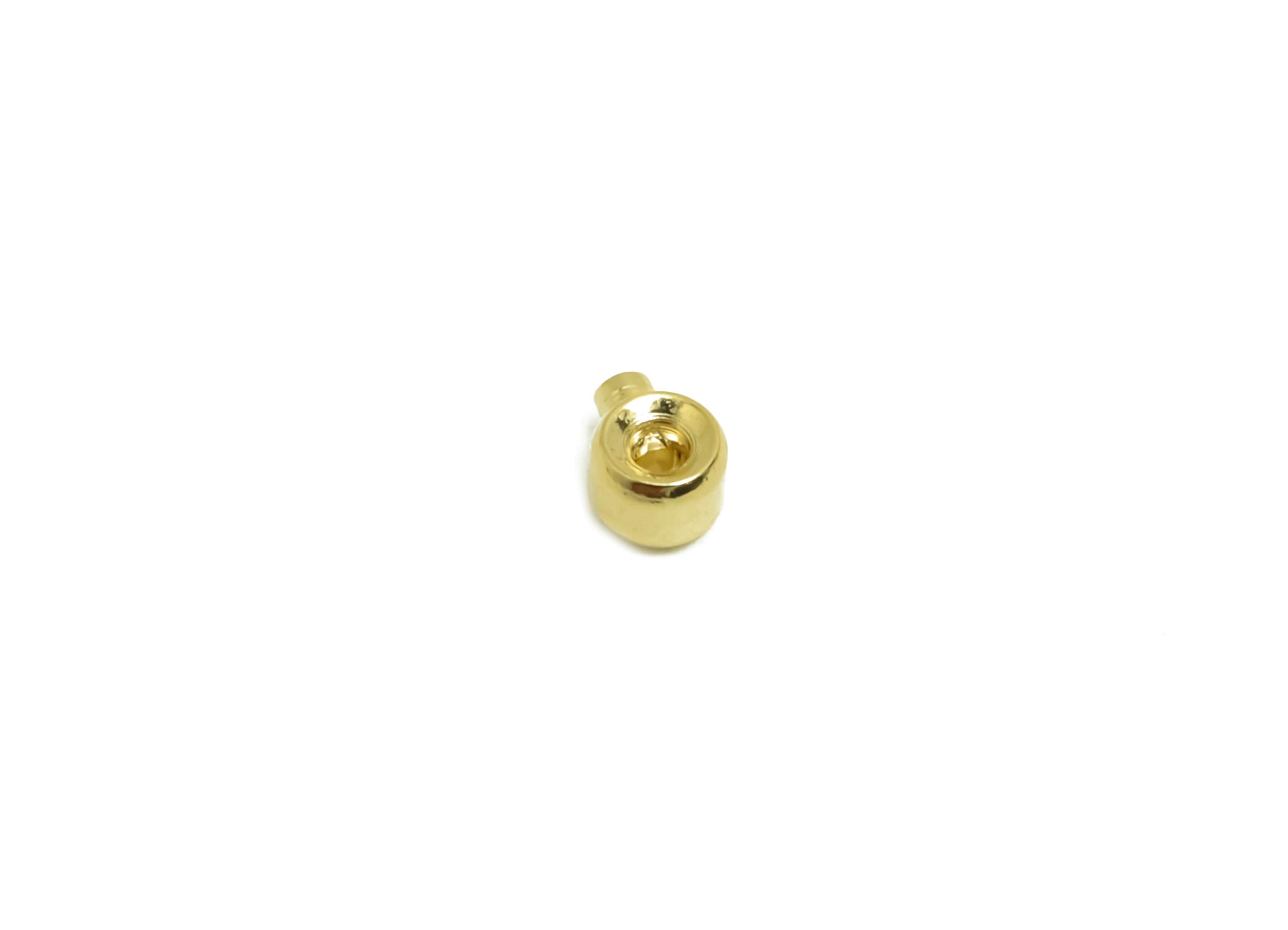 Brass Mini Round Rubber - Sliding Bead Nuts - Stopper Bead - Sliding Bead Rubber - Chain Bracelet - 18K Real Gold Plating - 4x3x2mm -RGP8654 - DOMEDBAZAAR