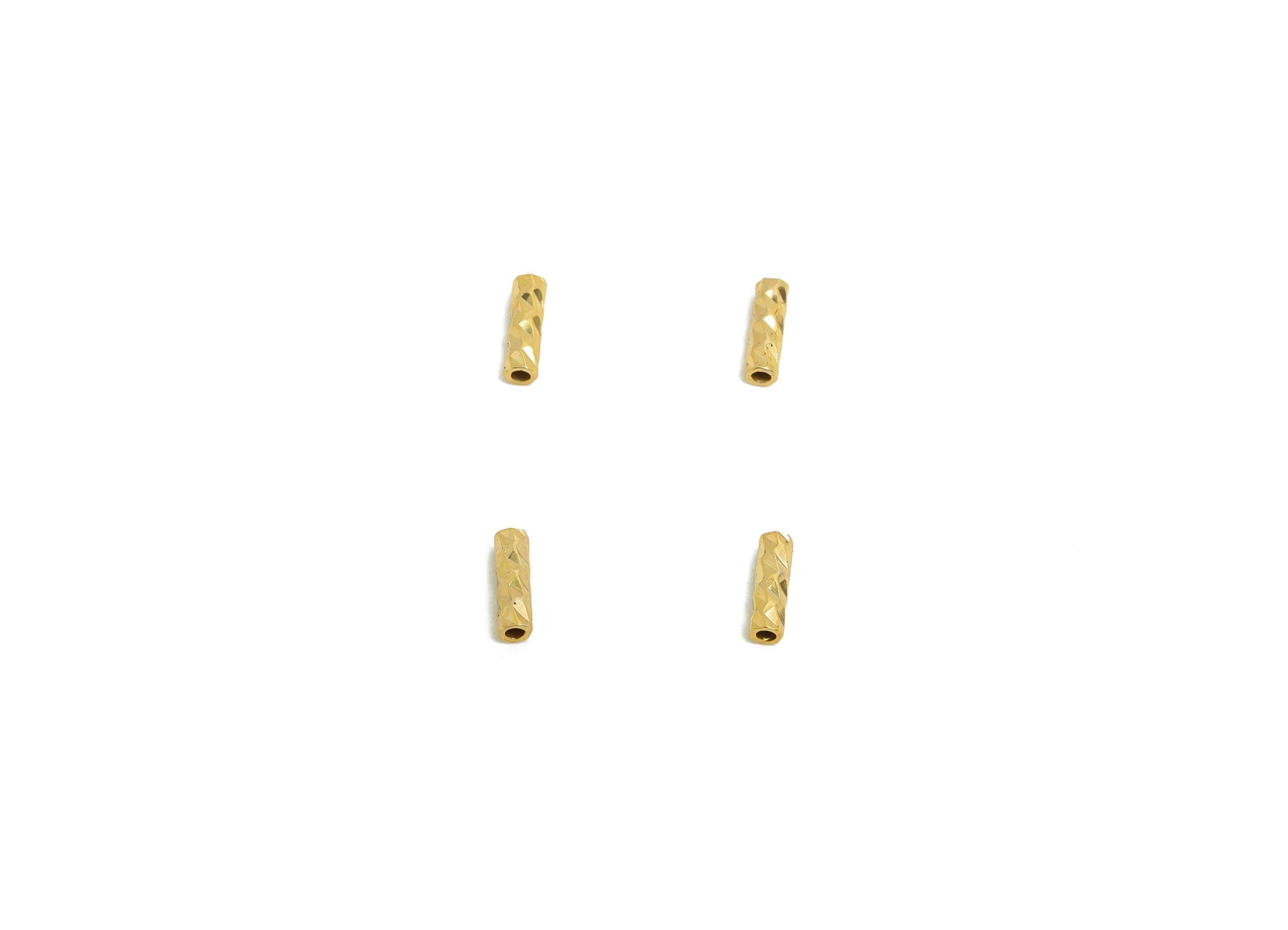 1.5*5 Batch Flower Straight Tube - Brass Textured Circle Pipes for Geometric - For Air Plants - DIY Tubes - 18K Real Gold Plating - RGP9956 - DOMEDBAZAAR