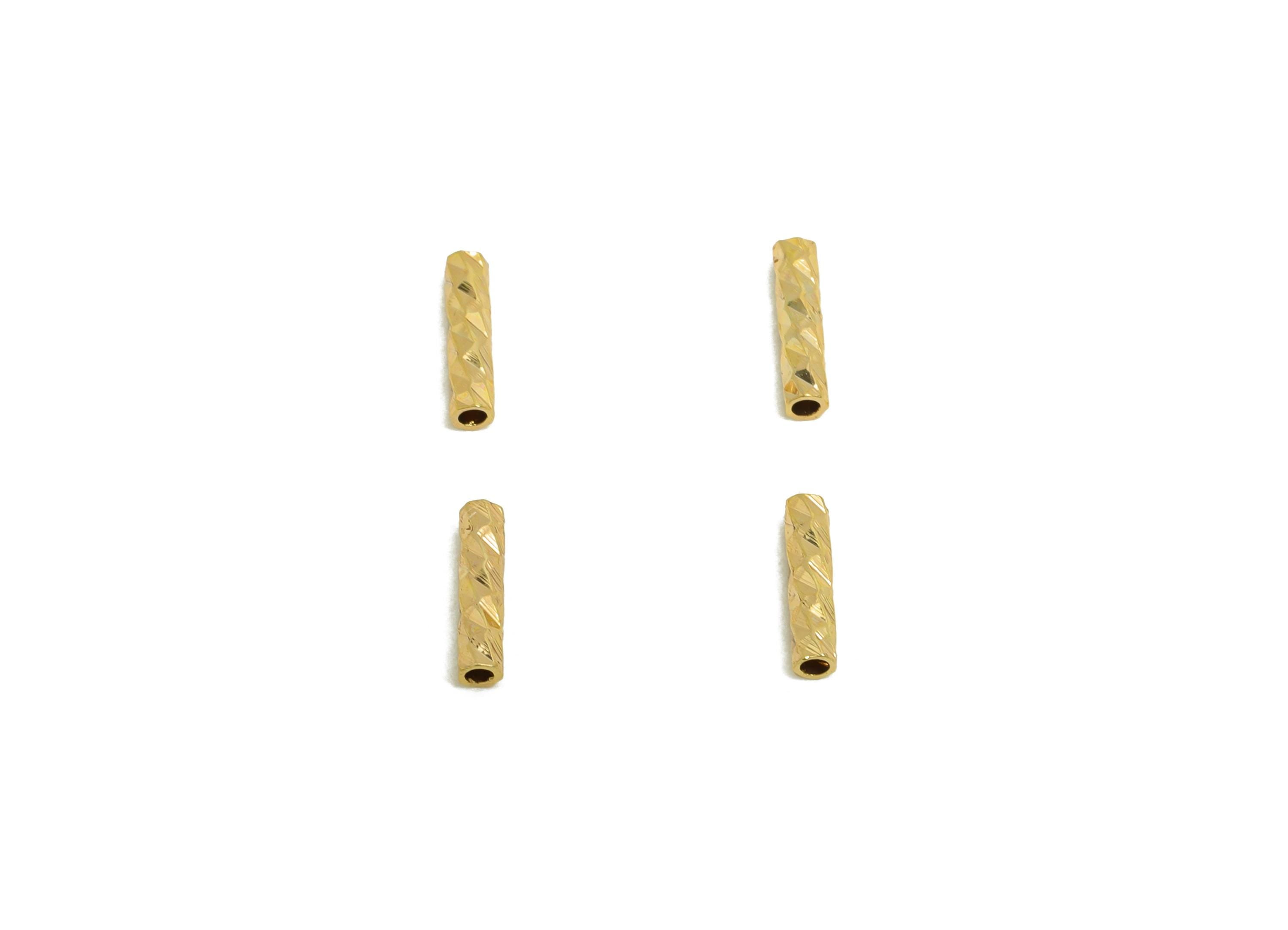 1.5*6 Batch Flower Straight Tube - Brass Textured Circle Pipes for Geometric - For Air Plants - DIY Tubes - 18K Real Gold Plating -  RGP9957 - DOMEDBAZAAR