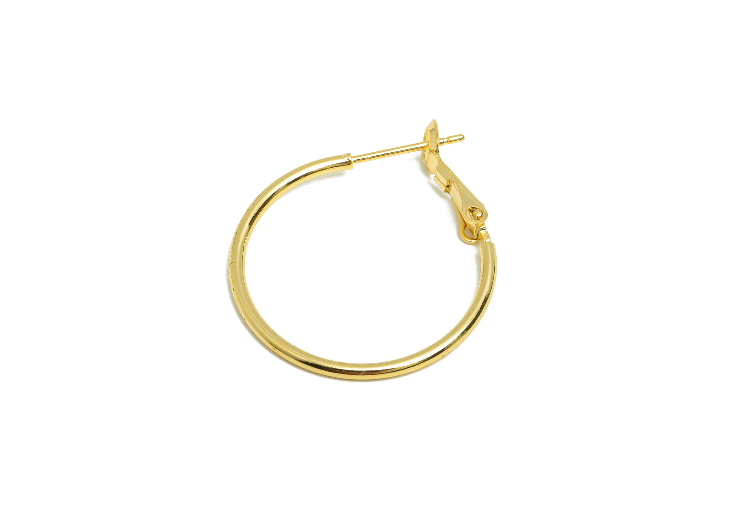 Brass Circle Hoop Earring - Gold Minimalist Huggie Earring - Round Daily Wear Earring - 18K Real Gold Plating - 30.91x25.14x1.49mm - RGP8976 - DOMEDBAZAAR
